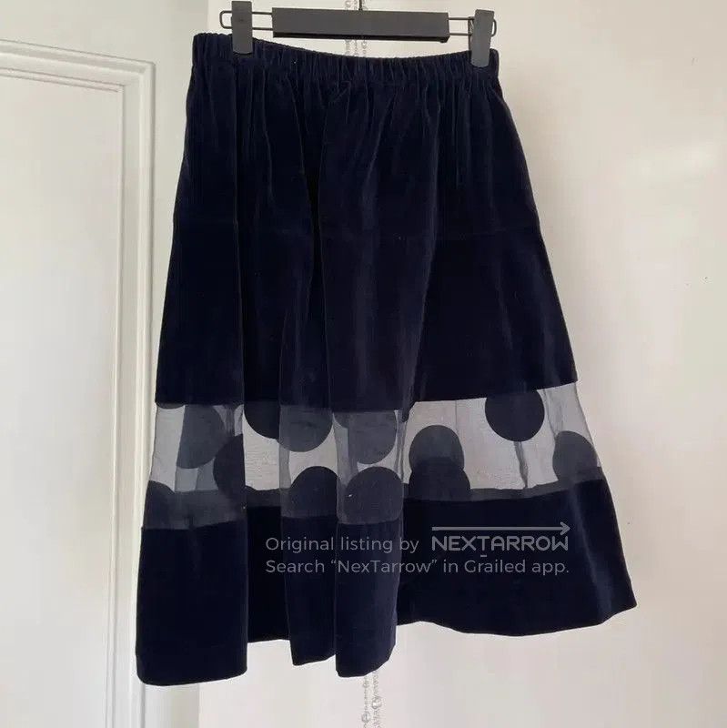 COMME des GARÇONS Navy Blue Polyester Skirt .