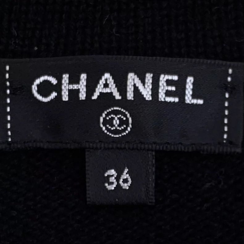Chanel Chanel Black snowflake diamond striped cashmere single-brea Size XS / US 0-2 / IT 36-38 - 4 Thumbnail