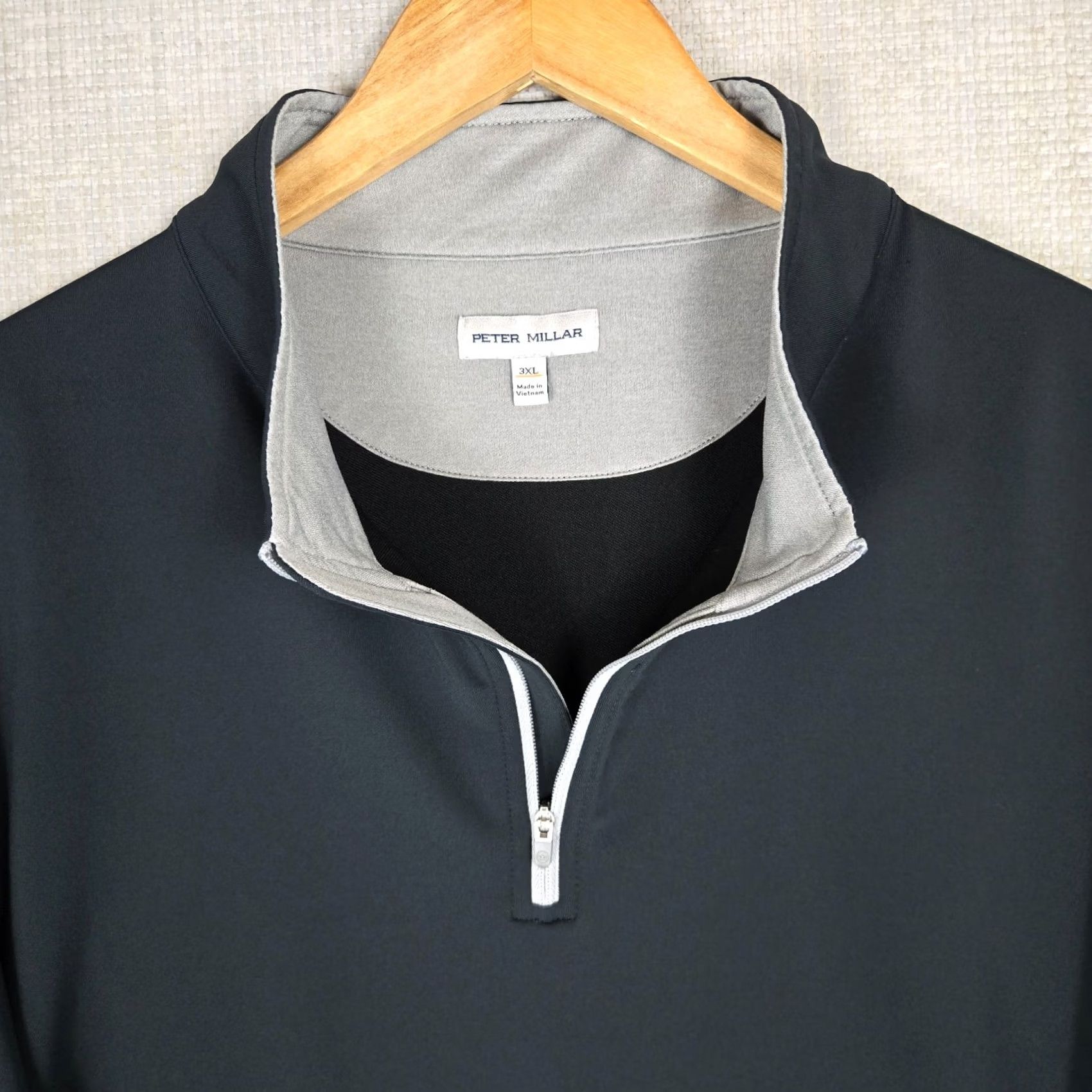 Peter Millar PETER MILLAR Mens 3XL Performance 1/4 Zip Perth Pullover Black Golf Pullover Size US XXL / EU 58 / 5 - 7 Thumbnail
