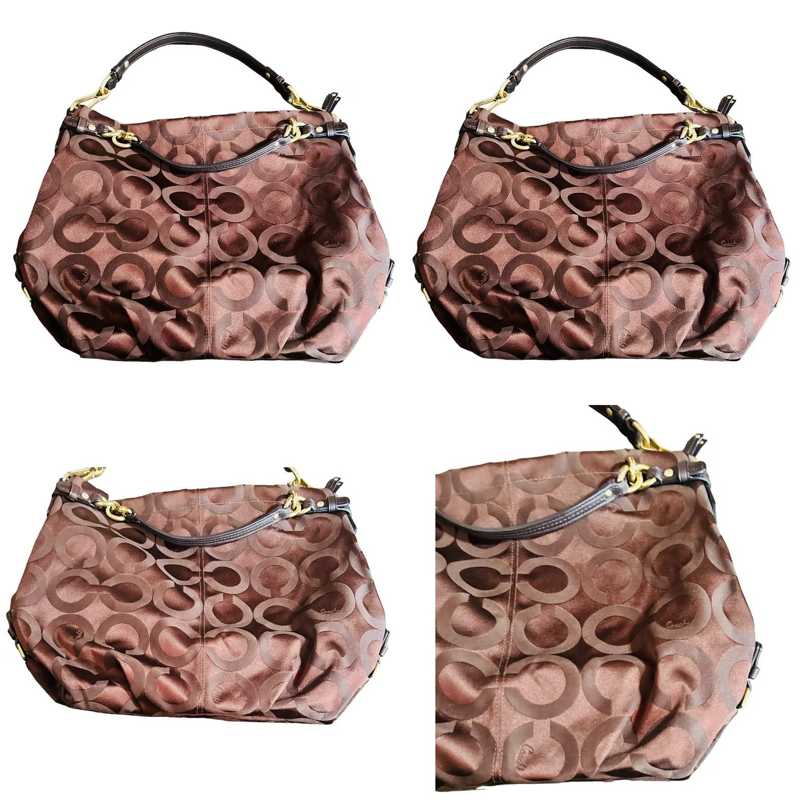 Coach VINTAGE Coach Madison Julianne Purse Tote Satchel Leather/Fabric C Monogram Logo Women’s Size ONE SIZE - 10 Thumbnail