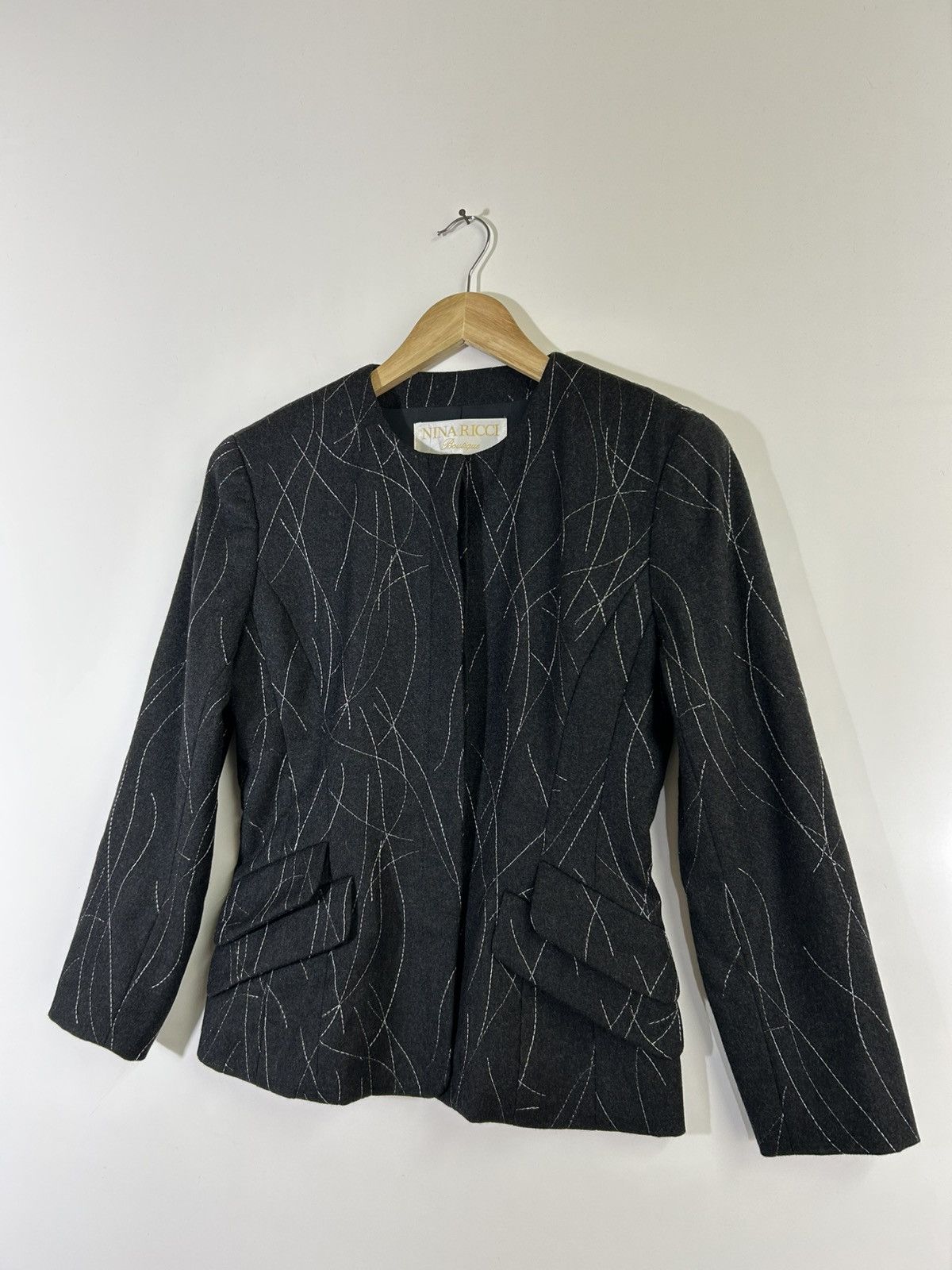 Nina Ricci 🔥Nina Ricci Wool Collarless Button Coat Jacket Size S / US 4 / IT 40 - 3 Thumbnail