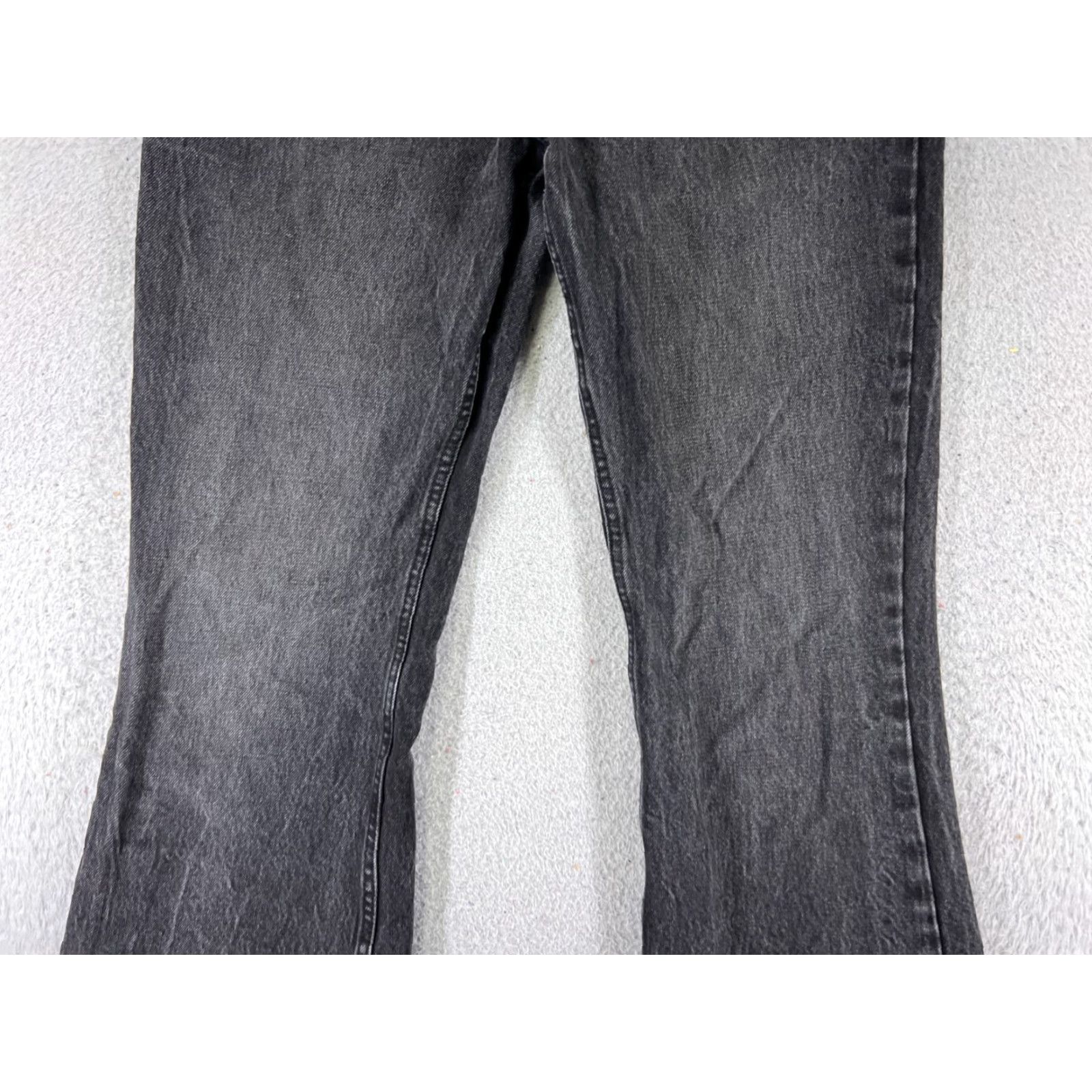 Zara Zara Jeans Womens 6 Black Denim Flared 28x28 Cotton High Rise 5-Pocket Hardware Button Zipper Regular Type: Jeans Mens Womens Girls Size 28" / US 6 / IT 42 - 3 Thumbnail
