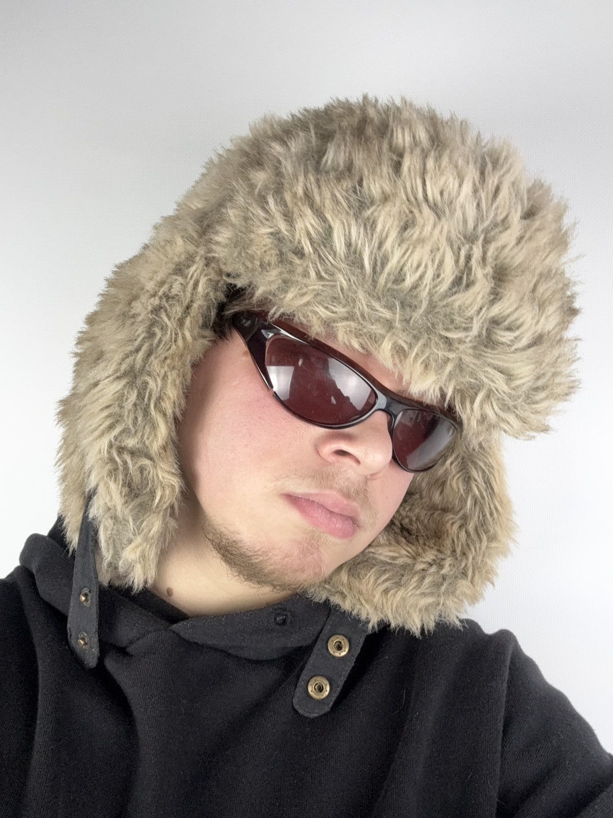 Japanese Brand Faux Fur Mohair Fuzzy Ushanka Trapper Hat Y2K Opium Rare OS Size ONE SIZE - 2 Thumbnail
