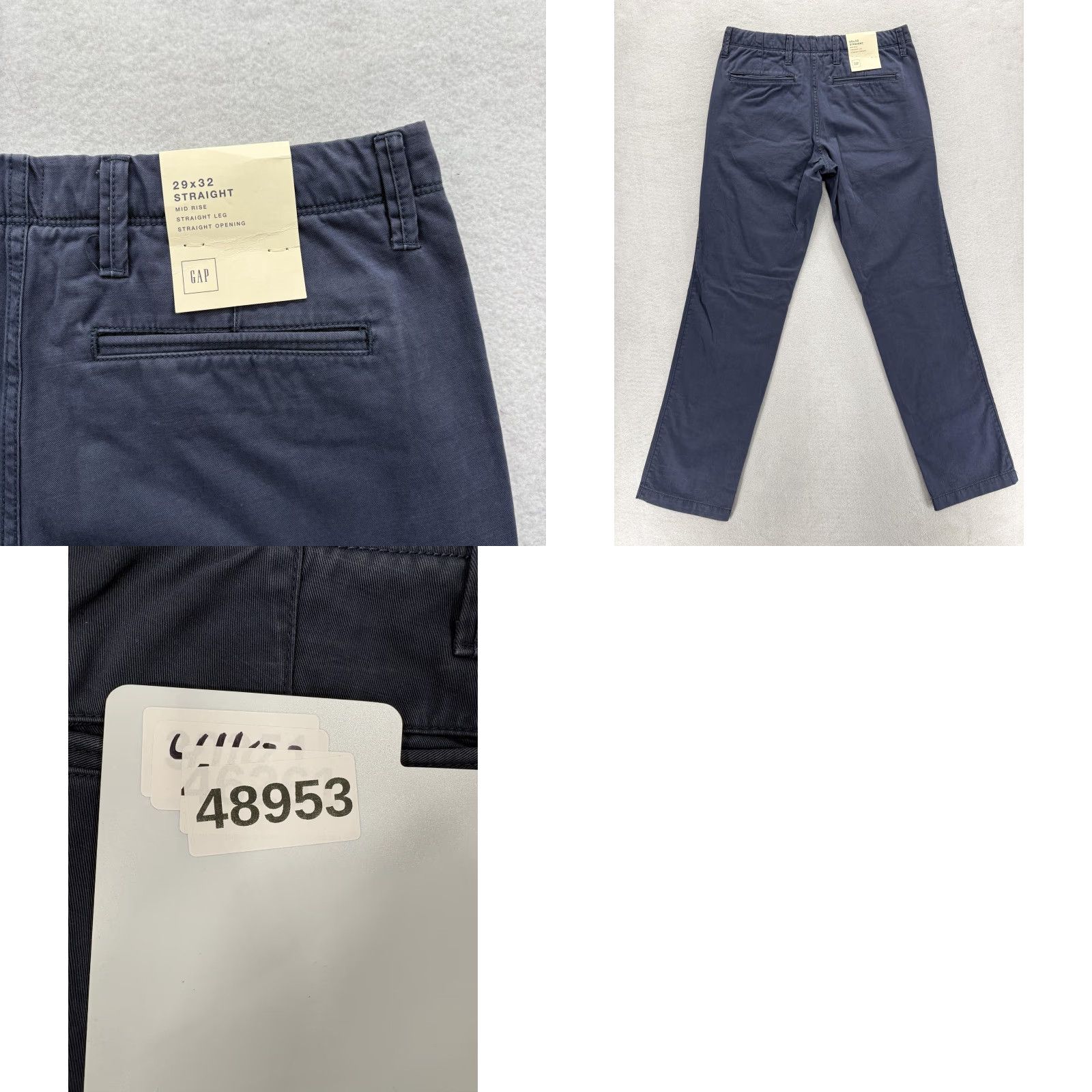 Gap Gap Straight Chino Pants Mens 29x32 Blue Mid Rise Straight Leg Cotton Casual NWT Size US 29 - 9 Thumbnail