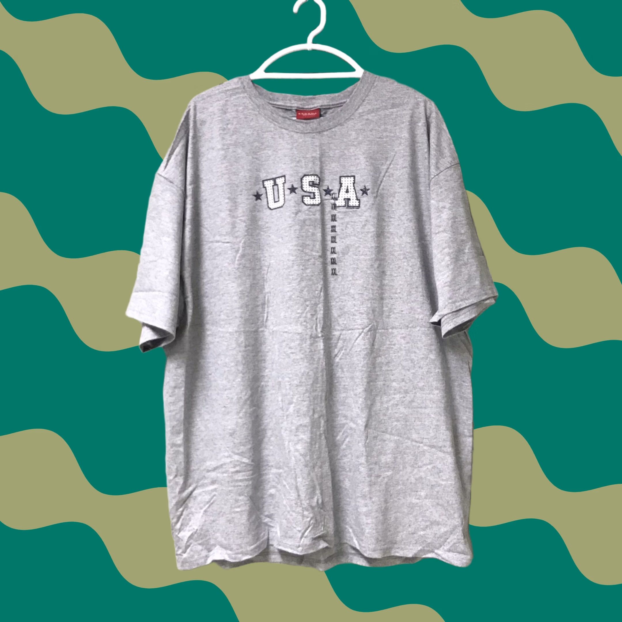 Vintage Sonoma Life+Style Women Gray USA Star Glitter Graphic Short Sleeve T-Shirt 2XL Size XXL / US 16-18 / IT 52-54 - 1 Thumbnail