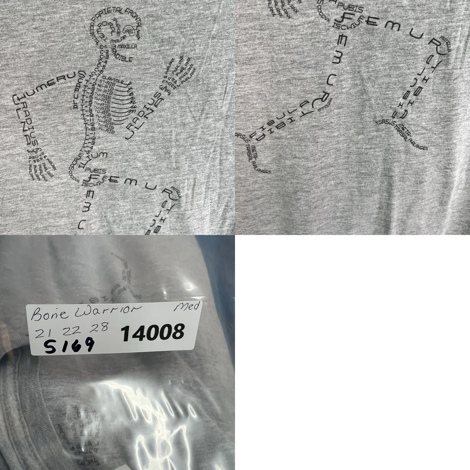 Vintage VINTAGE Bella + Canvas T-Shirt Central Nursing Bone Warrior 7 Gray Adult M Crew Neck Long Sleeve Graphic Print Skull Theme Men Size US M / EU 48-50 / 2 - 8 Thumbnail