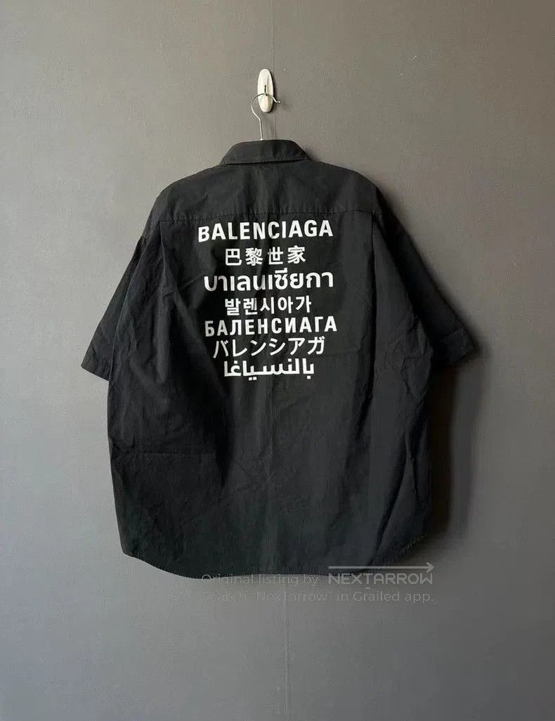 Balenciaga Balenciaga Seven-Language Short Sleeve Shirt. Size US XXL / EU 58 / 5 - 1 Thumbnail