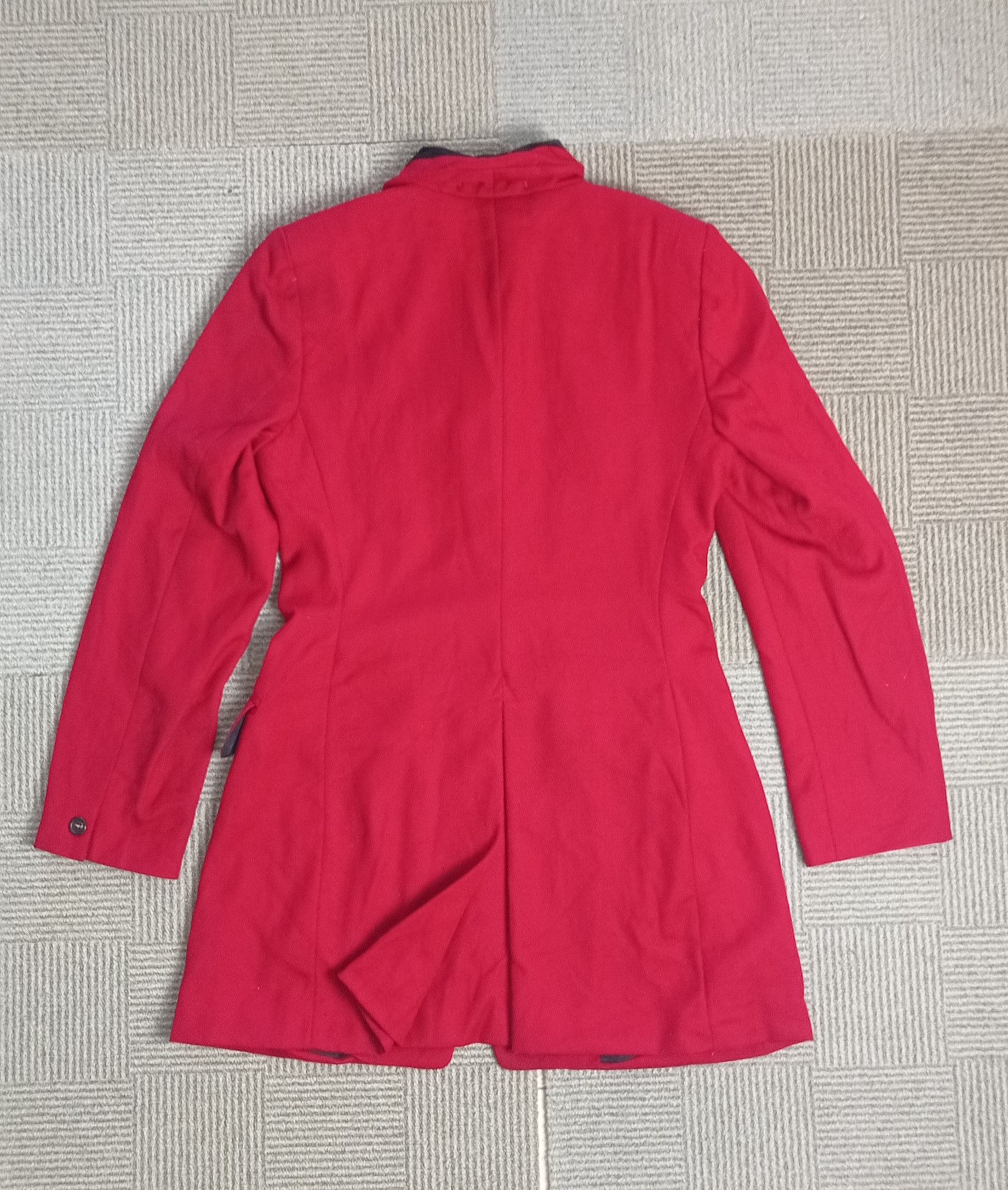 Burberry Vintage 80s Burberrys Wool Jacket Red Made in England Size S / US 4 / IT 40 - 4 Thumbnail