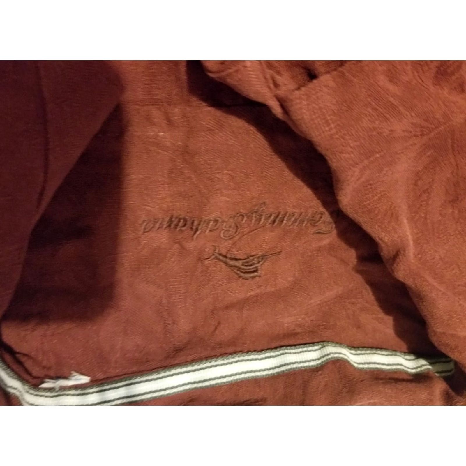 Tommy Bahama Tommy Bahama Mens Shirt S Small Burgundy Silk Button Short Sleeve Size 36R - 2 Thumbnail