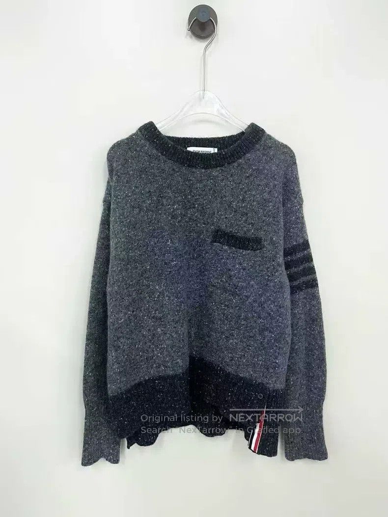 Thom Browne Thom Browne Grey and Black Colorblock Knit Sweater Size US XL / EU 56 / 4 - 1 Thumbnail