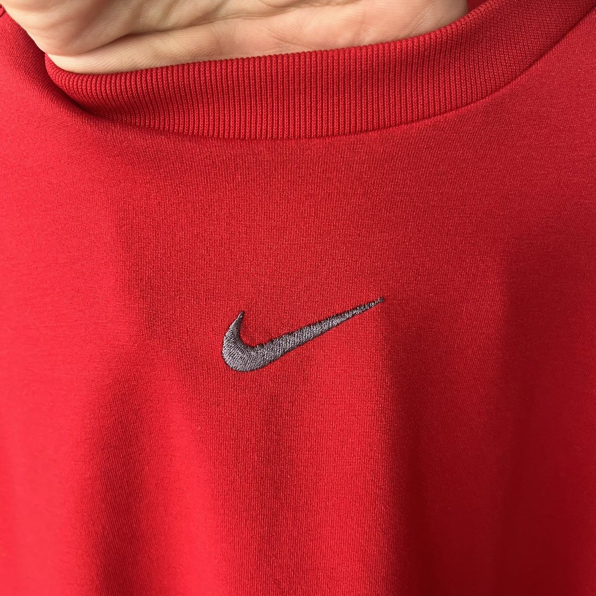 Nike Vintage Nike Centre Swoosh Long Sleeve Jersey Size US L / EU 52-54 / 3 - 3 Thumbnail