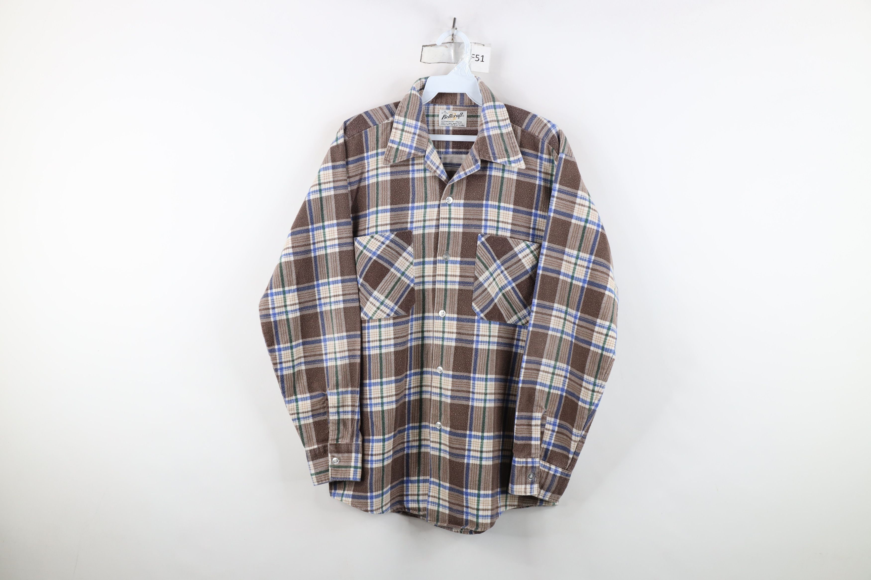 Vintage Vintage 60s 70s Streetwear Collared Button Shirt Plaid Size US M / EU 48-50 / 2 - 1 Thumbnail