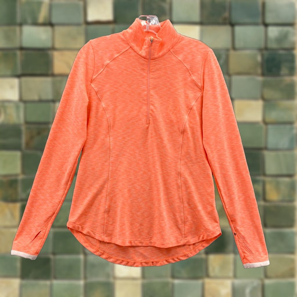 Vintage Zero Restriction 1/4 Zip Sweatshirt Women Small Orange Pullover Athleisure Sport Shirt Size S / US 4 / IT 40 - 1 Thumbnail