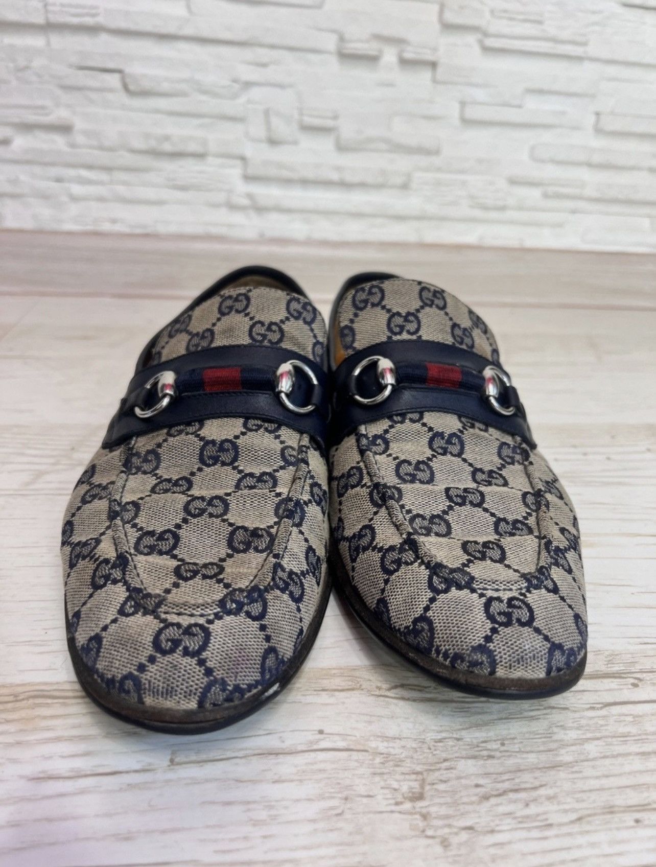 Gucci Gucci canvas GG monogram horsebit jordaan loafers slip on 41 Size US 8 / EU 41 - 5 Thumbnail