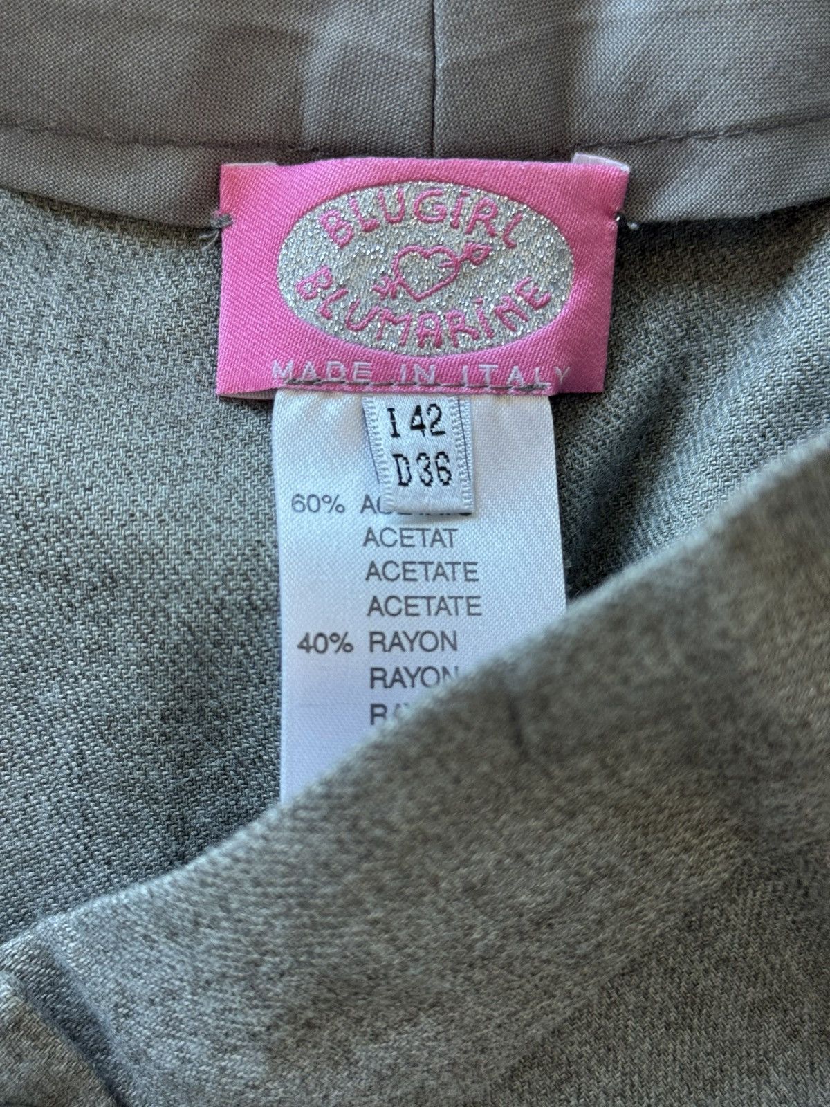 Blumarine Bluegirl by Blumarine crust trim cuffed gray trousers 42 Size 28" / US 6 / IT 42 - 4 Thumbnail