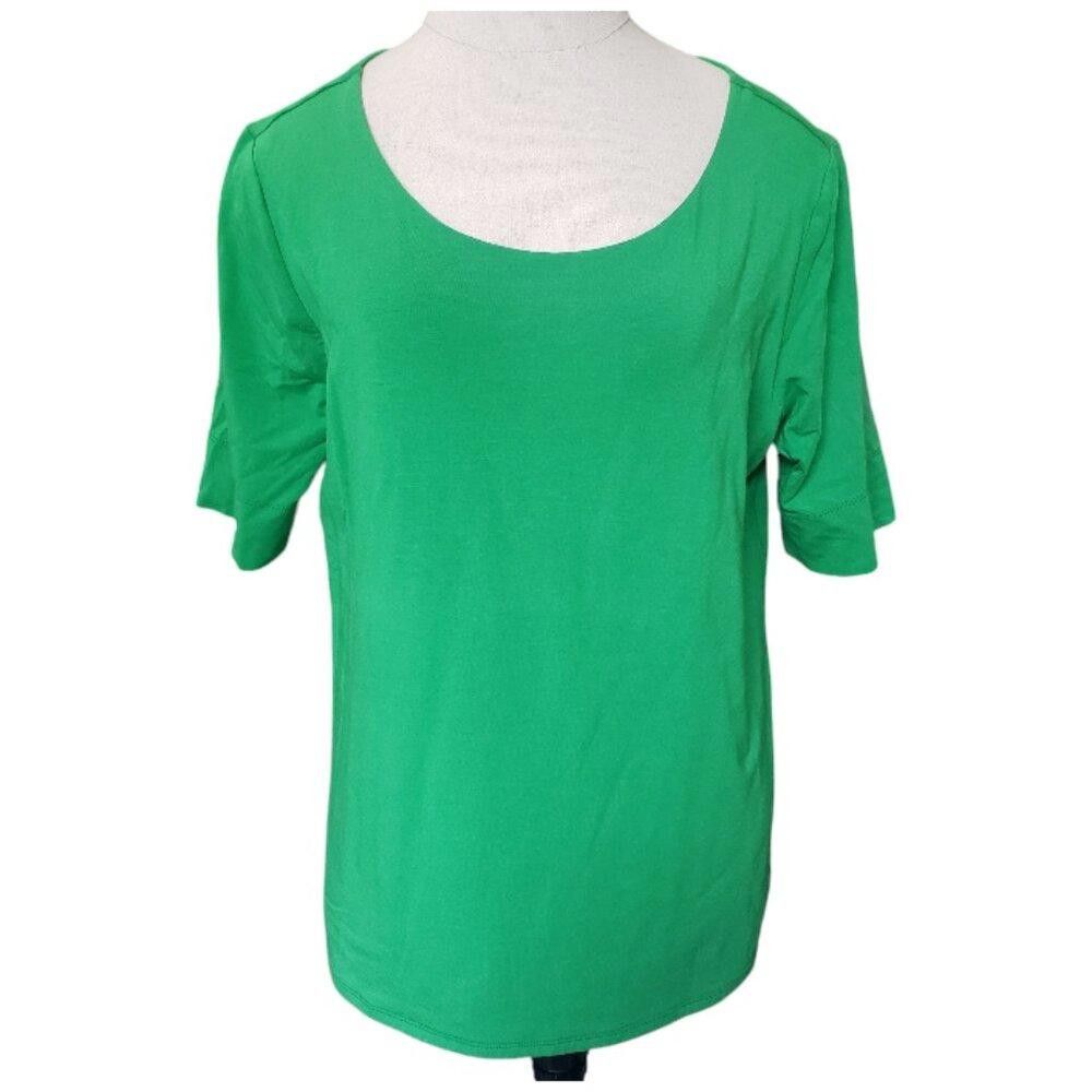 Chicos CT1519 Chico's Green "The Ultimate Tee" Size L Size L / US 10 / IT 46 - 1 Thumbnail