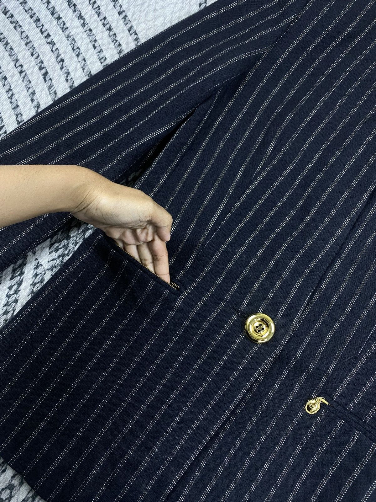Christian Dior Monsieur Vtg Christian Dior Single Button Striped Blazer Style Jacket Size M / US 6-8 / IT 42-44 - 7 Thumbnail