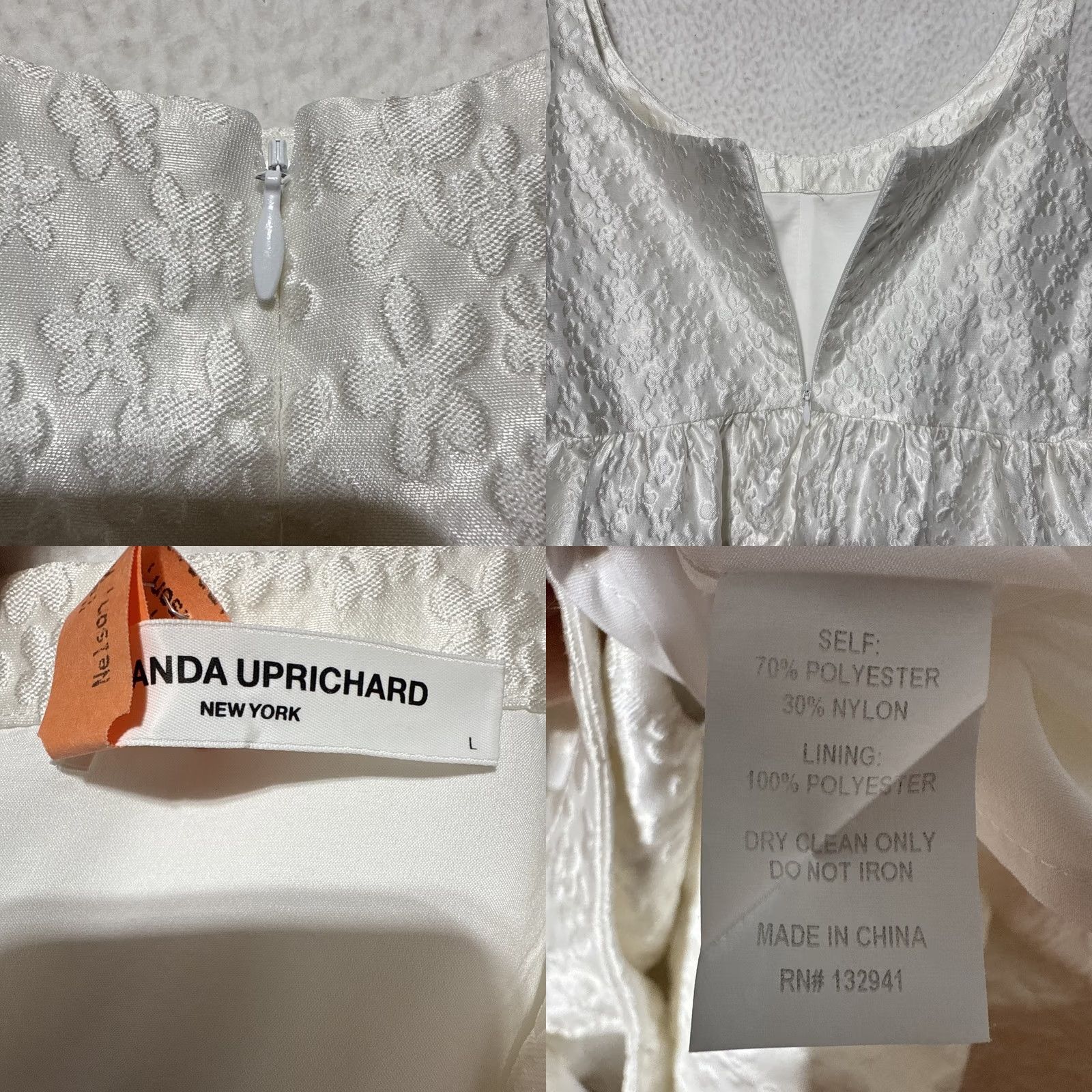 Amanda Uprichard Amanda Uprichard Mabel Dress In Bellis Womens Size L Midi Sleeveless White Floral Zip Scoop Neck Party/Cocktail Wedding Formal Dresses Womens Size L / US 10 / IT 46 - 8 Thumbnail