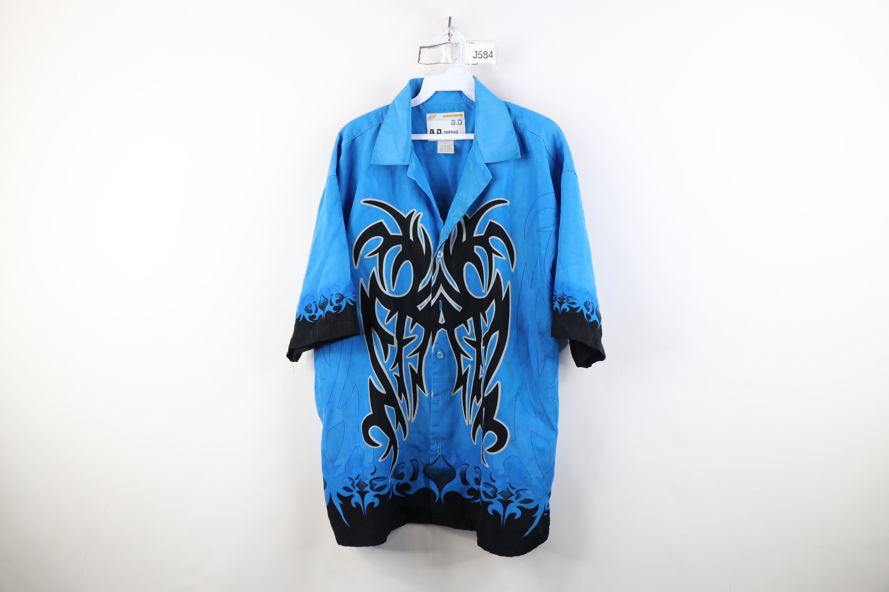Vintage Vintage 90s Y2K Streetwear Short Sleeve Collared Shirt Size US L / EU 52-54 / 3 - 1 Thumbnail