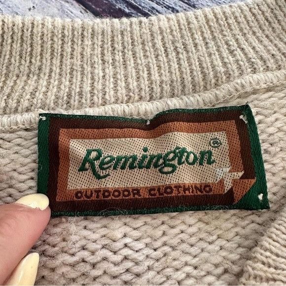 Other Vintage Remington Wool Blend Beige Knit Sweater Size US L / EU 52-54 / 3 - 5 Thumbnail