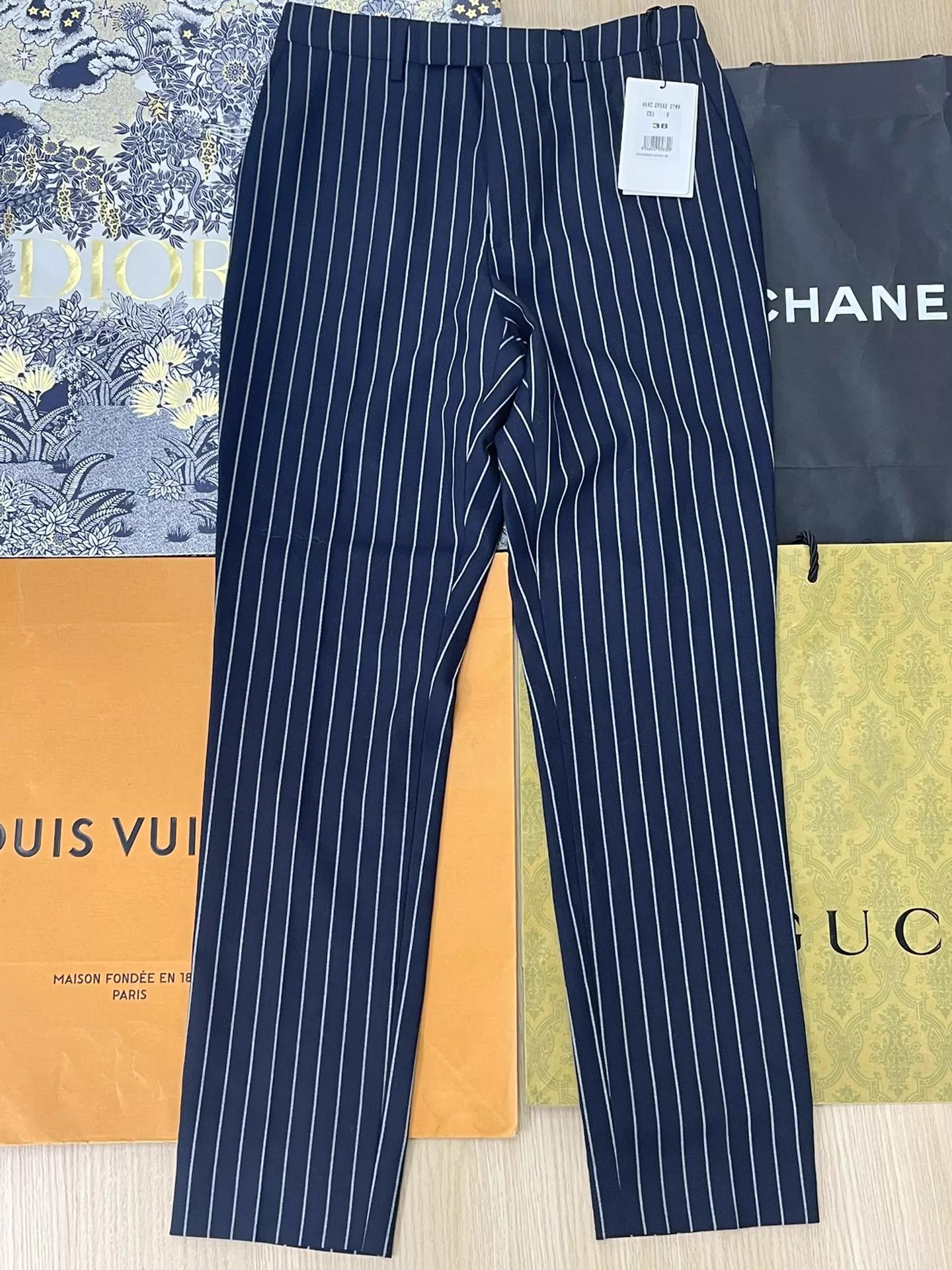 Celine Celine Formal Blue & White Striped Trousers 38 New Size 26" / US 2 / IT 38 - 1 Thumbnail