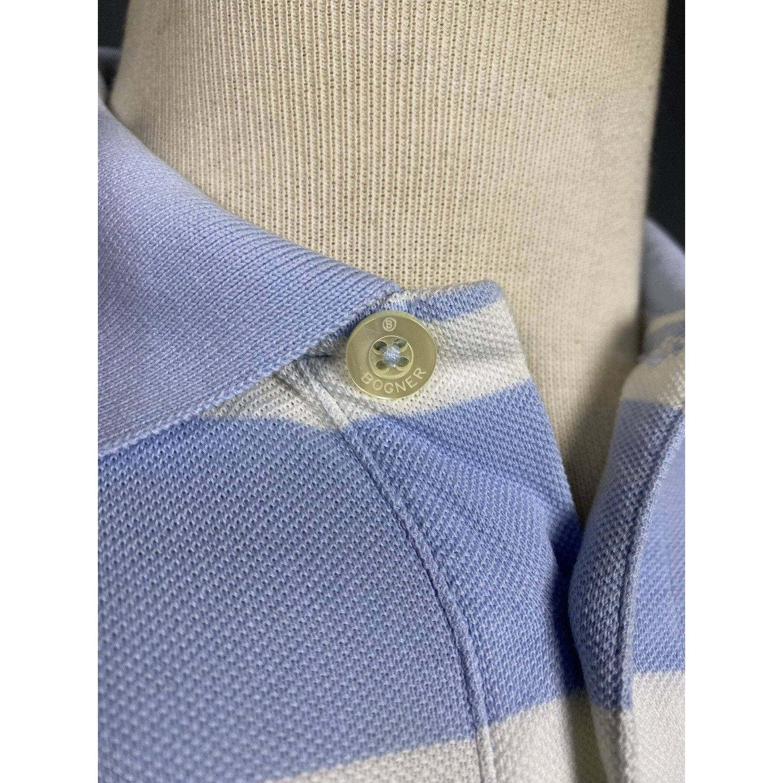 Bogner MINT! Bogner Men's White Blue Striped Polo T-Shirt Size 50 Size US M / EU 48-50 / 2 - 9 Thumbnail