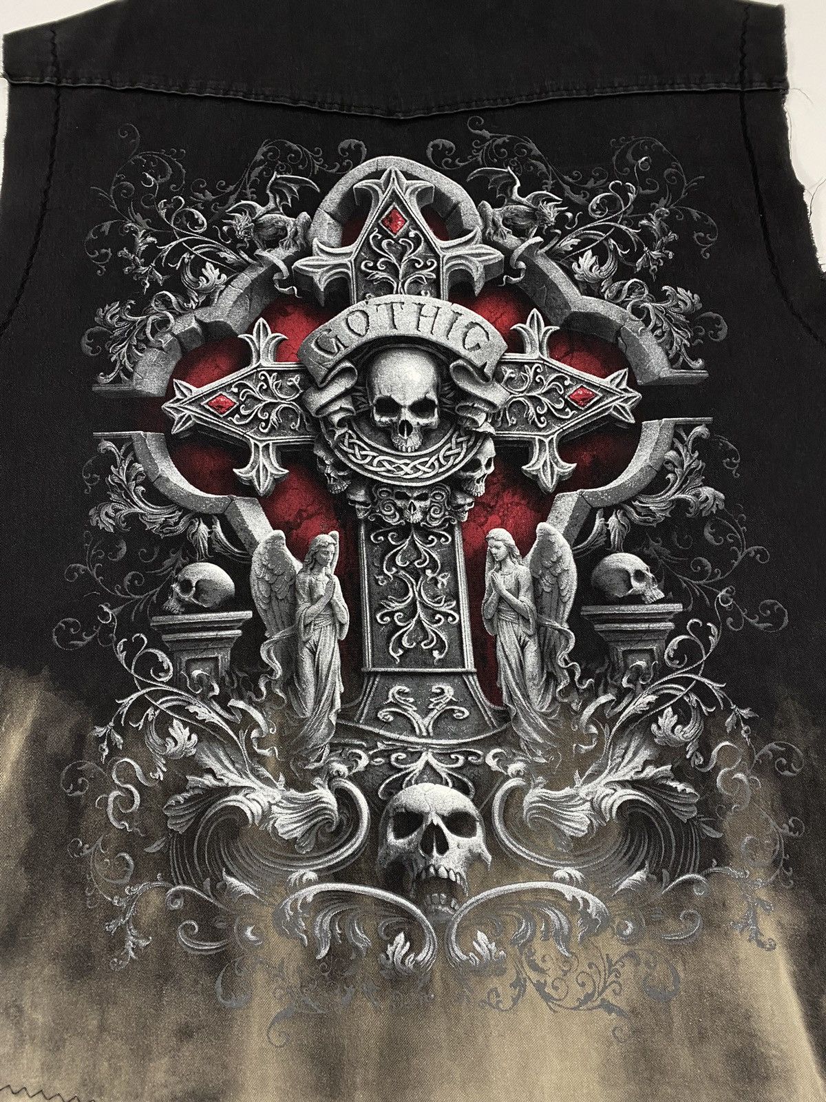 Other Vintage Y2K Gothic Crosses Skulls Angels Funeral Vest Shirt Size US XXL / EU 58 / 5 - 8 Thumbnail