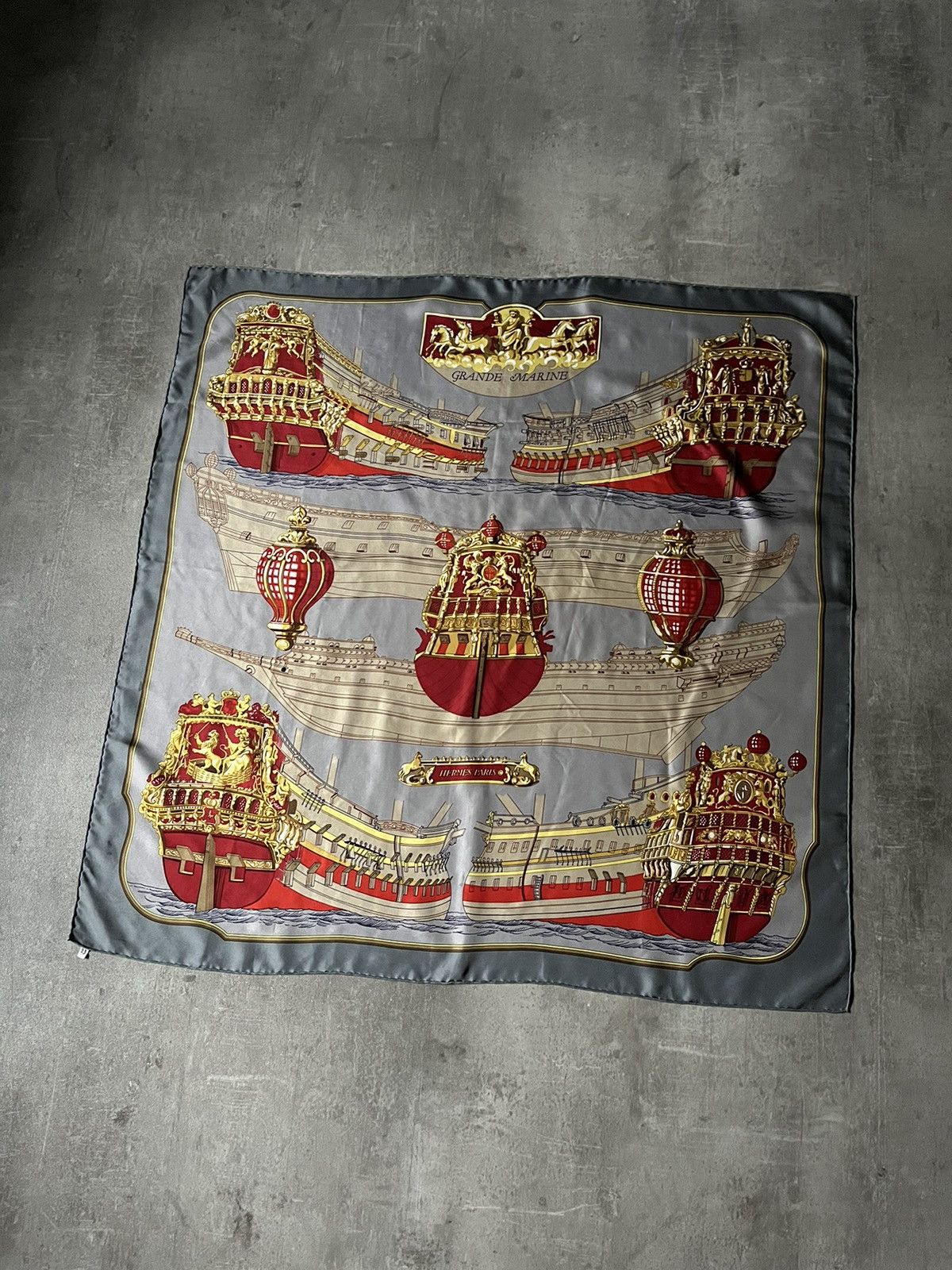 Hermes Hermes silk scarf Grande Marine Marie-Francoise Heron 1979 Size ONE SIZE - 1 Thumbnail