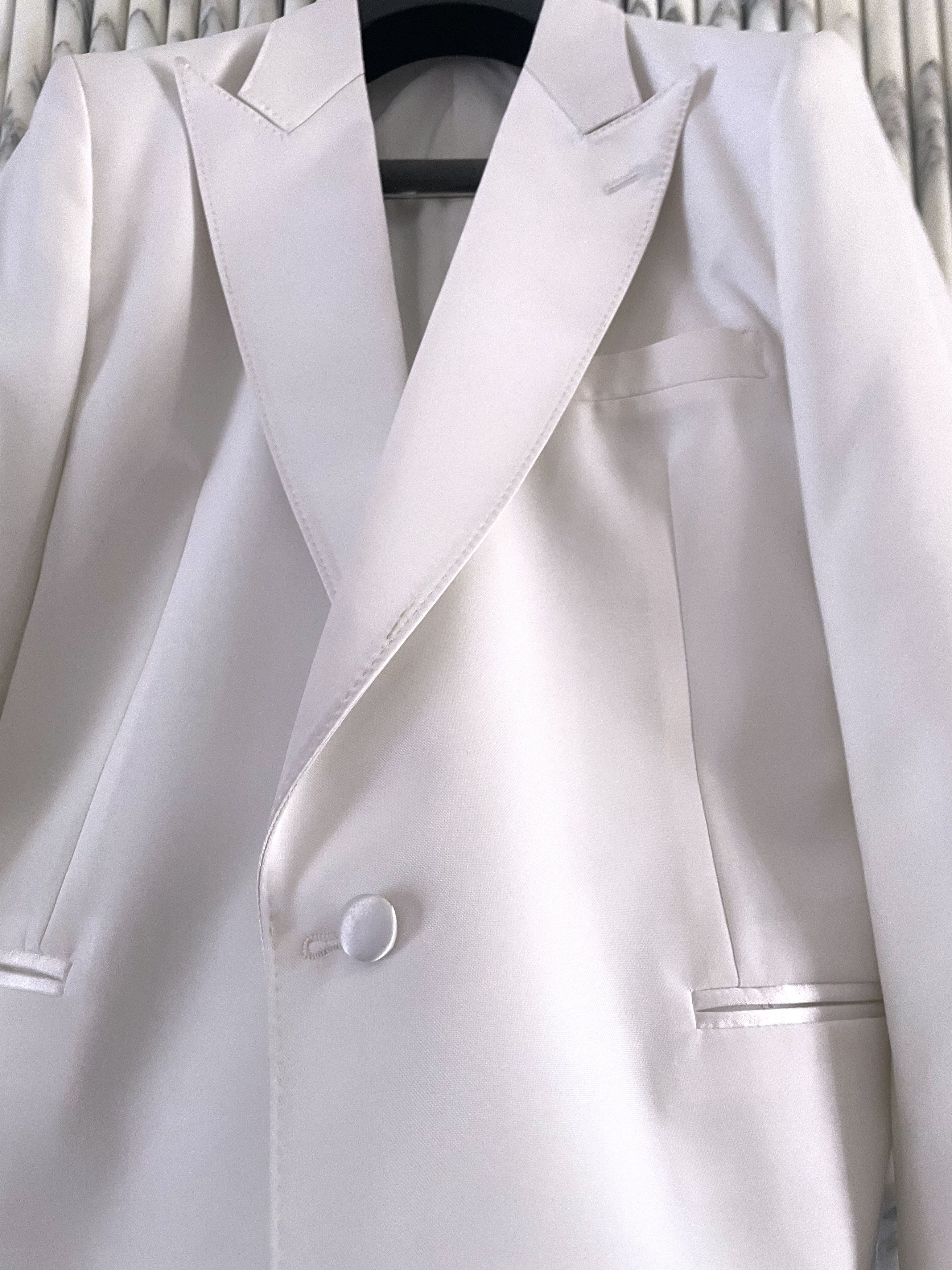 Vintage IVORY GRAIN DE POUDRE LE SMOKING TUXEDO JACKET Size 48R - 5 Thumbnail