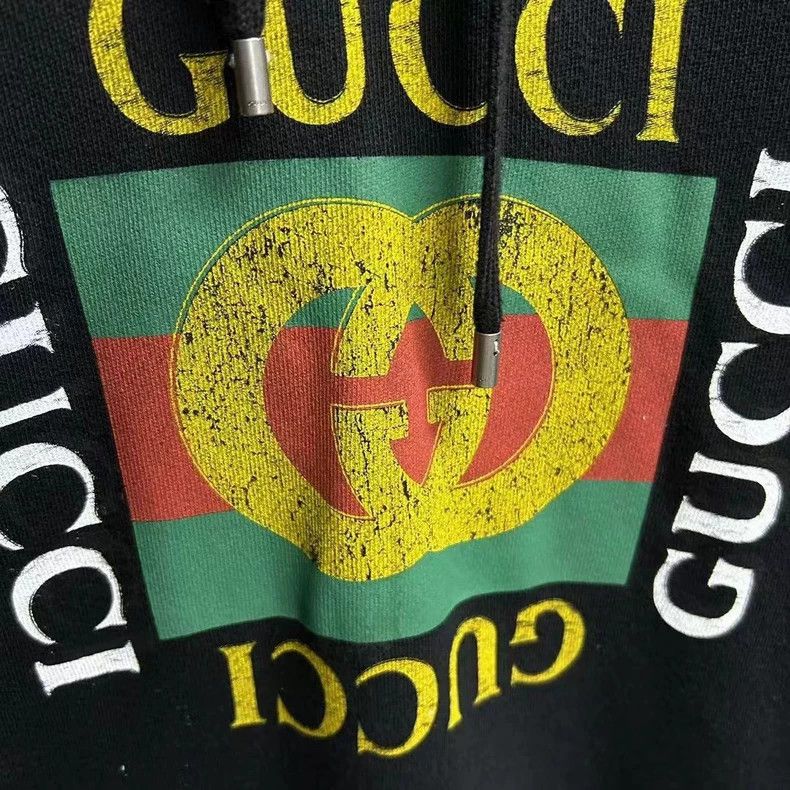 Gucci Gucci Classic black vintage belt printed logo hoodie 2501-N Size US XS / EU 42 / 0 - 3 Thumbnail
