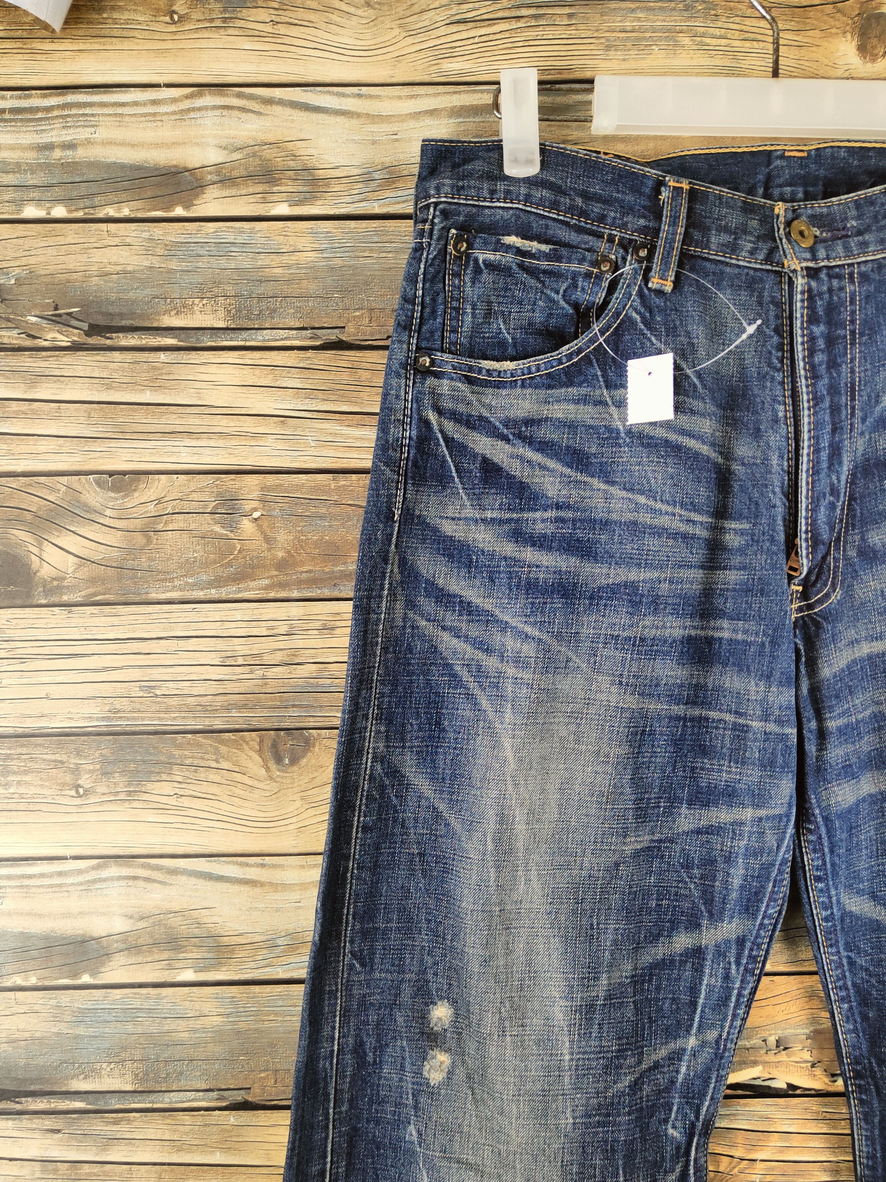 Levi's 503 Levi's Dark Blue Distressed Ripped Jeans #S2821 Size US 32 / EU 48 - 3 Thumbnail