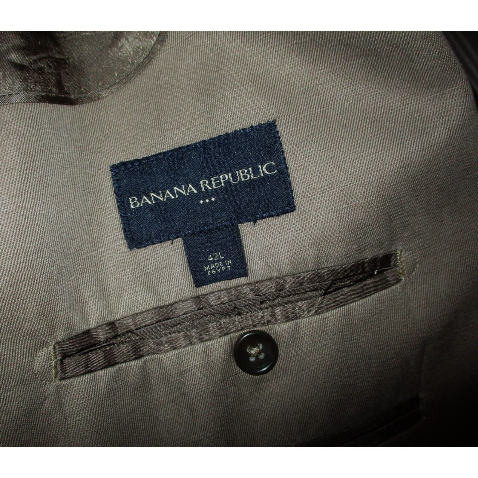 Banana Republic Banana Republic Blazer Jacket Mens 42 Long Khaki Linen Size 42R - 6 Thumbnail