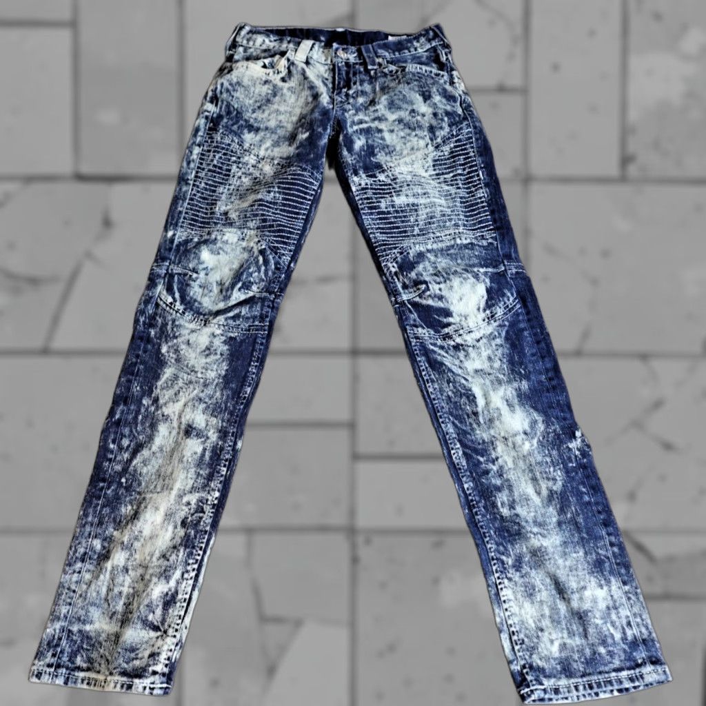 True Religion True Religion Jeans Womens 30 Blue Moto Skinny Stonewash Denim 5-Pocket Rise Mid Inseam 31.5 Inseam Regular Pink? Size 30" / US 8 / IT 44 - 1 Thumbnail