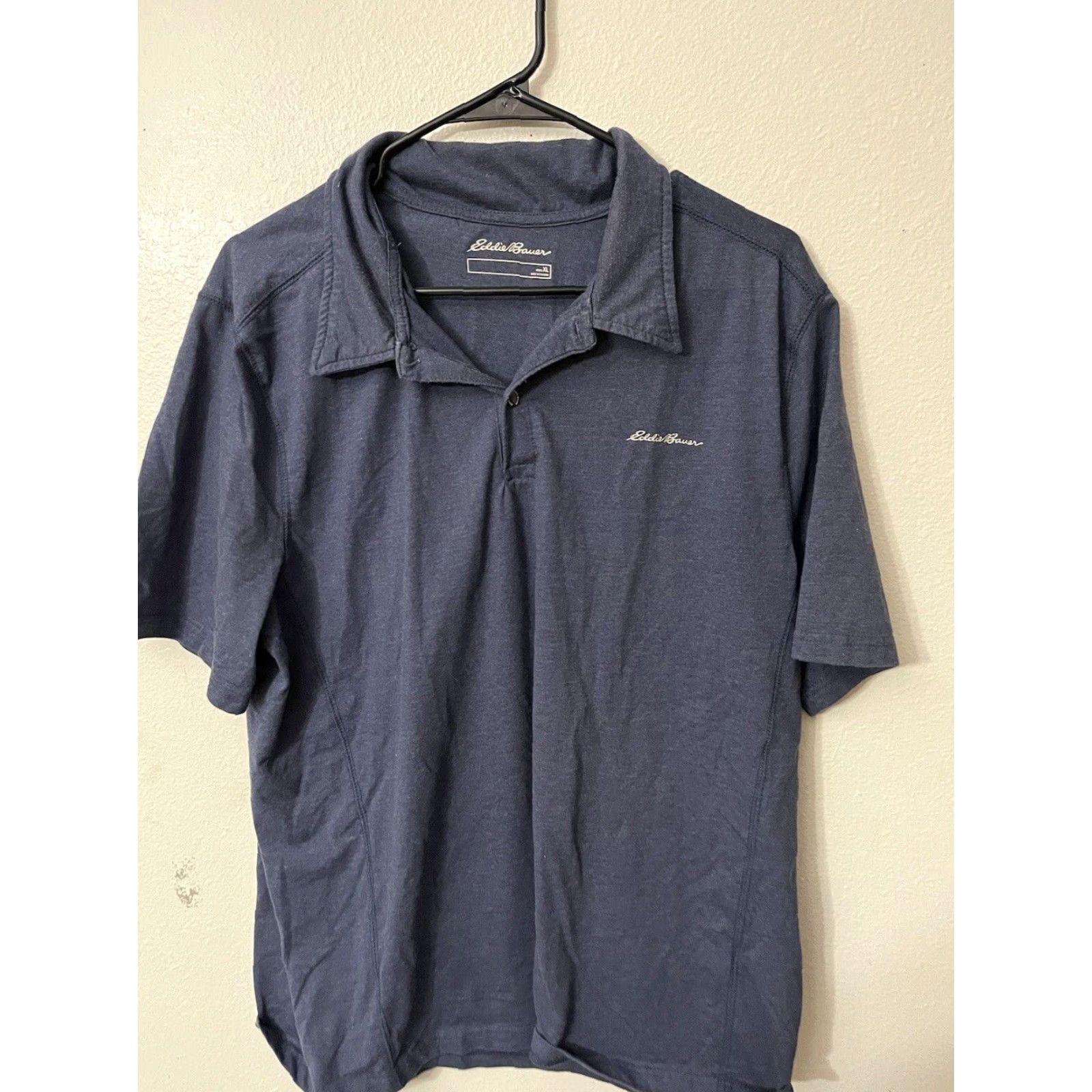 Eddie Bauer VINTAGE Eddie Bauer Polo Mens Short Sleeve Knit 100% Cotton Blue XL Regular 90s Rugby Logo Mens Size US XL / EU 56 / 4 - 2 Thumbnail