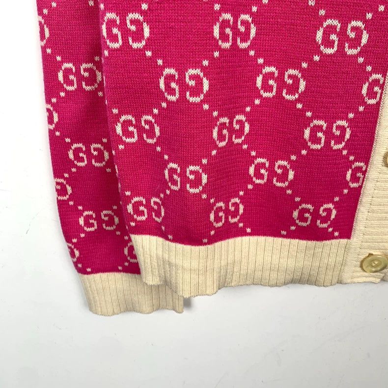 Gucci Gucci Pink logo double G full print long-sleeved cotton kni Size US S / EU 44-46 / 1 - 4 Thumbnail