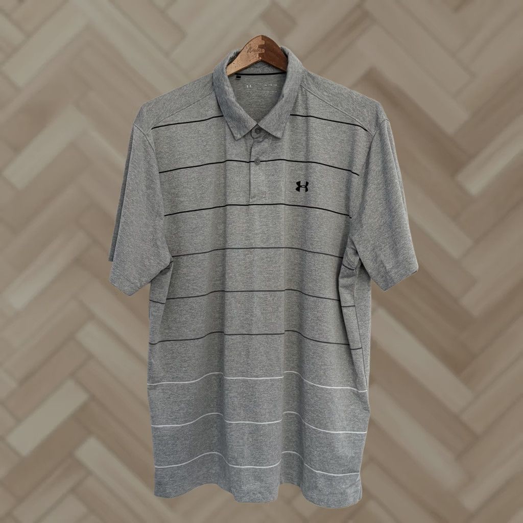 Under Armour Under armour Shirt Mens Gray Polo Short Sleeve Loose Fit XL Heat Gear Size US XL / EU 56 / 4 - 1 Thumbnail