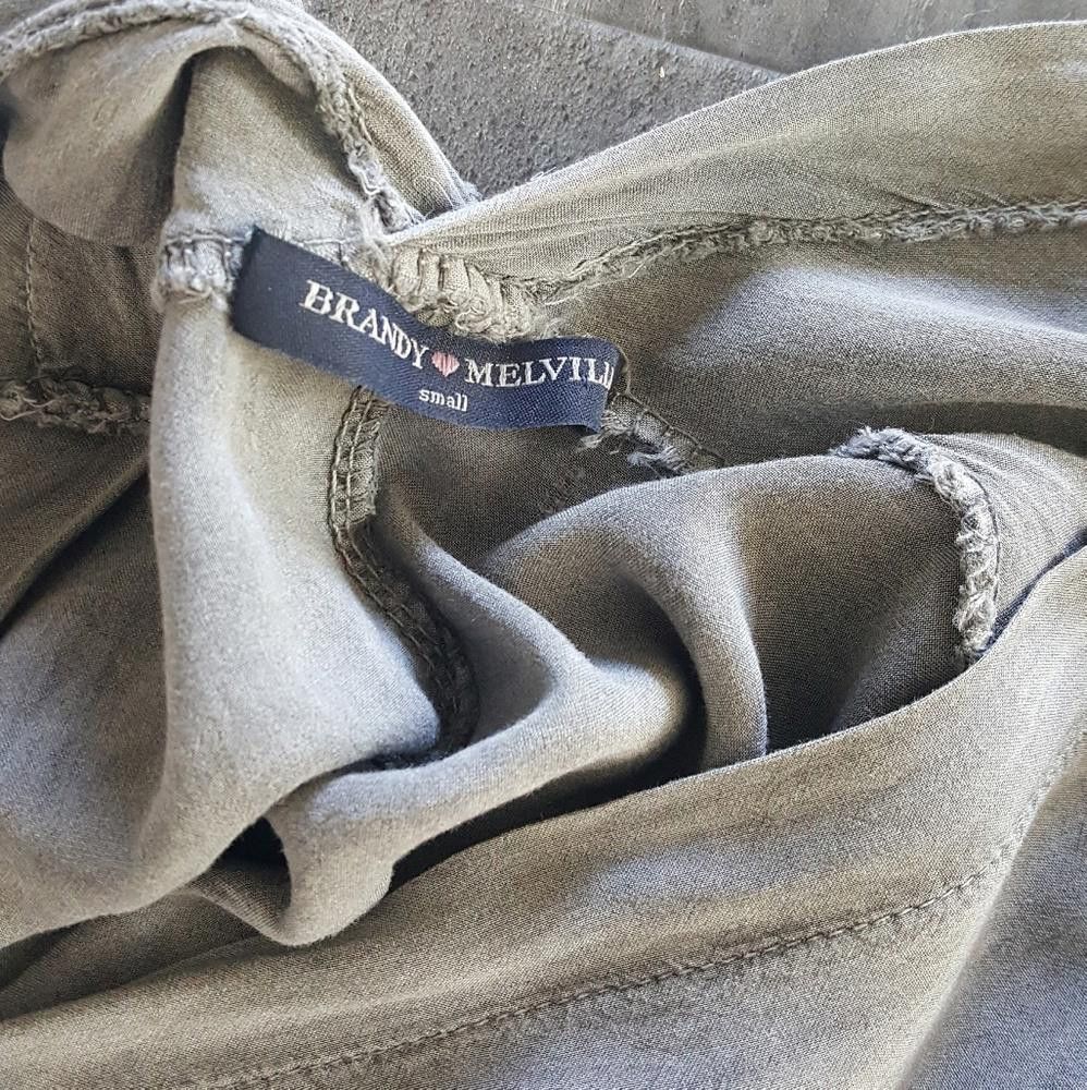 Designer Grey Silk Melville Button Down Size ONE SIZE - 3 Thumbnail