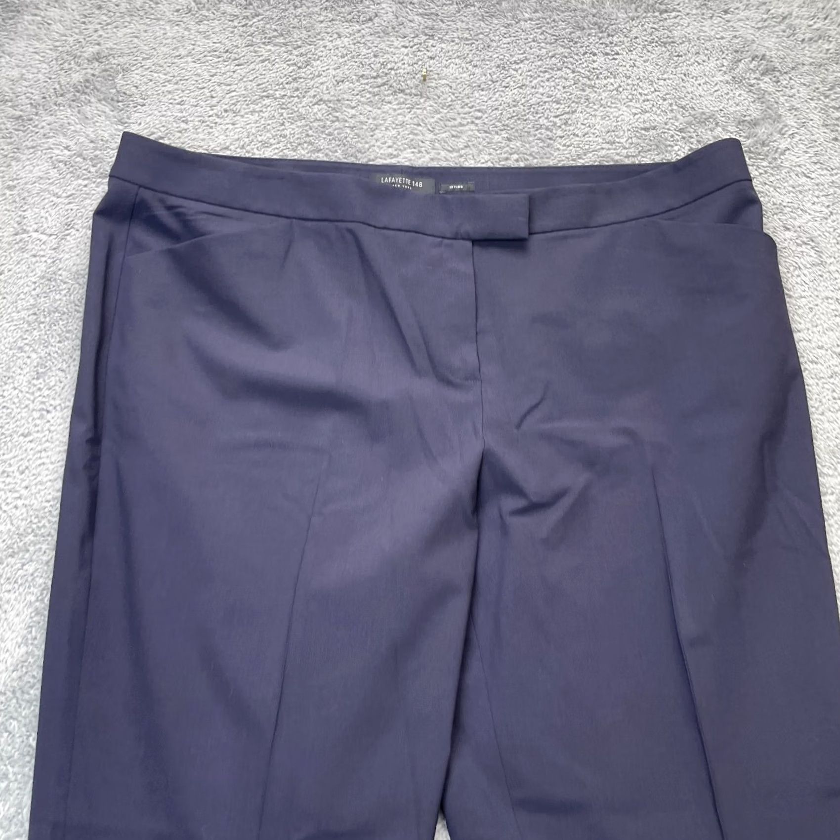 Vintage Lafayette 148 New York Pants Womens 18 Blue Irving Tapered Leg Virgin Wool Blend Dress Pants Womens Regular 42 Blue Casual Formal Size 28" / US 6 / IT 42 - 5 Thumbnail