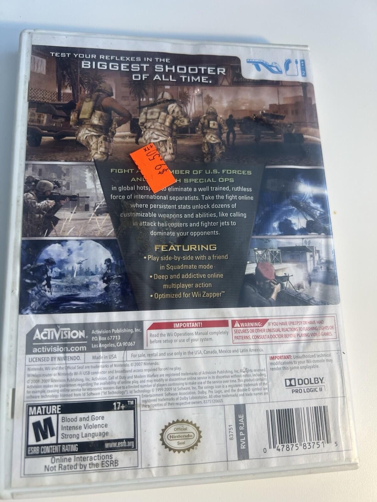 Other Call of Duty: Modern Warfare Reflex Edition (Nintendo Wii Size ONE SIZE - 8 Thumbnail