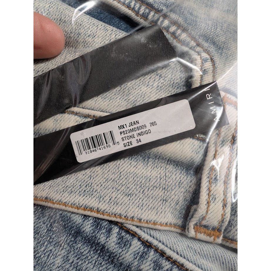 Amiri o1rshd1 Q:2 / MX1 Jeans in Stone Indigo Size US 34 / EU 50 - 20 Thumbnail