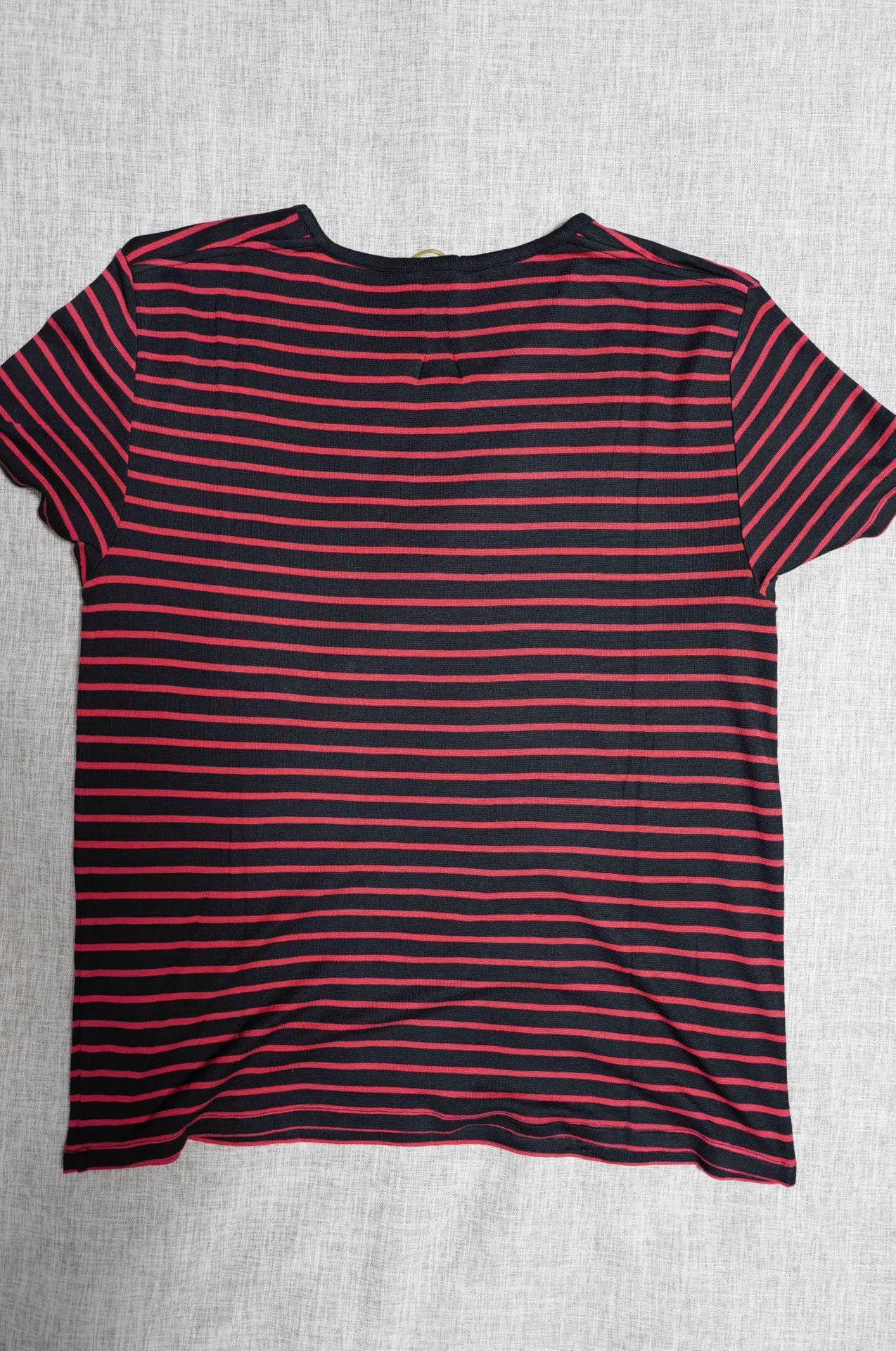 Saint Laurent Paris SLP 15AW Black Red Striped Silk Pocket Tee L Size US L / EU 52-54 / 3 - 2 Thumbnail