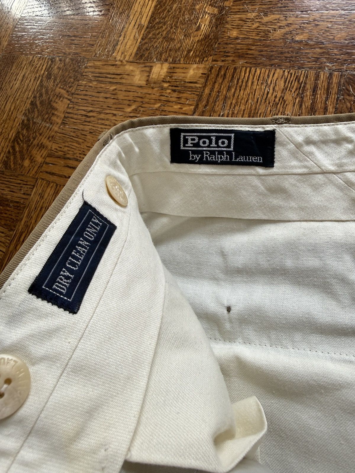 Polo Ralph Lauren Vintage 80s Polo Ralph Lauren Pleated Khaki Trousers Size US 35 - 2 Thumbnail