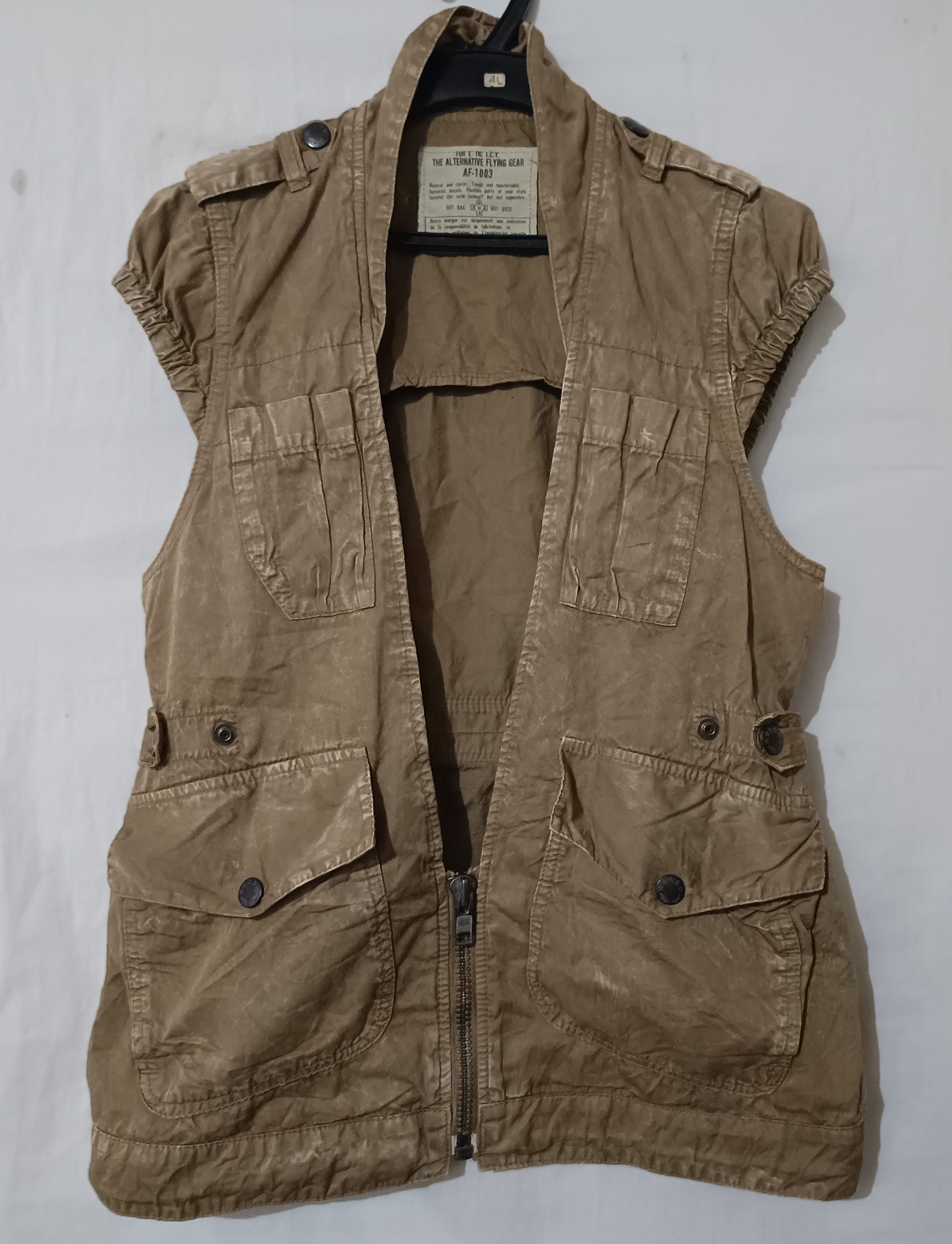 14th Addiction × Japanese Brand × Le Grande Bleu (L.G.B.) Cyber Army Vests Faded Brown Distressed Japanese Pank Size M / US 6-8 / IT 42-44 - 1 Thumbnail