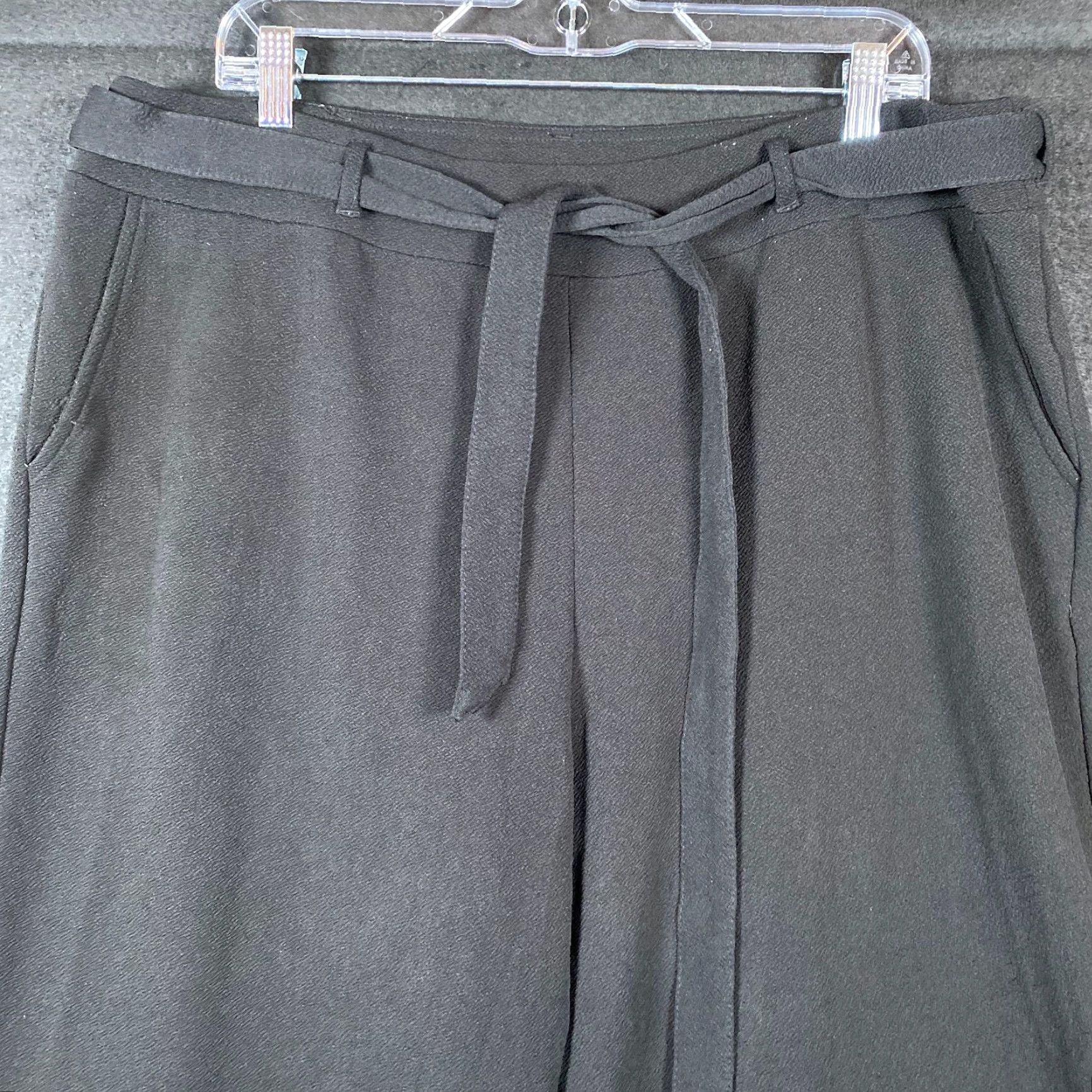 Vintage Terra & Sky Womens Sweatpants Black Pull On Cropped Lounge Stretch 1X Petite Size 37" - 2 Thumbnail