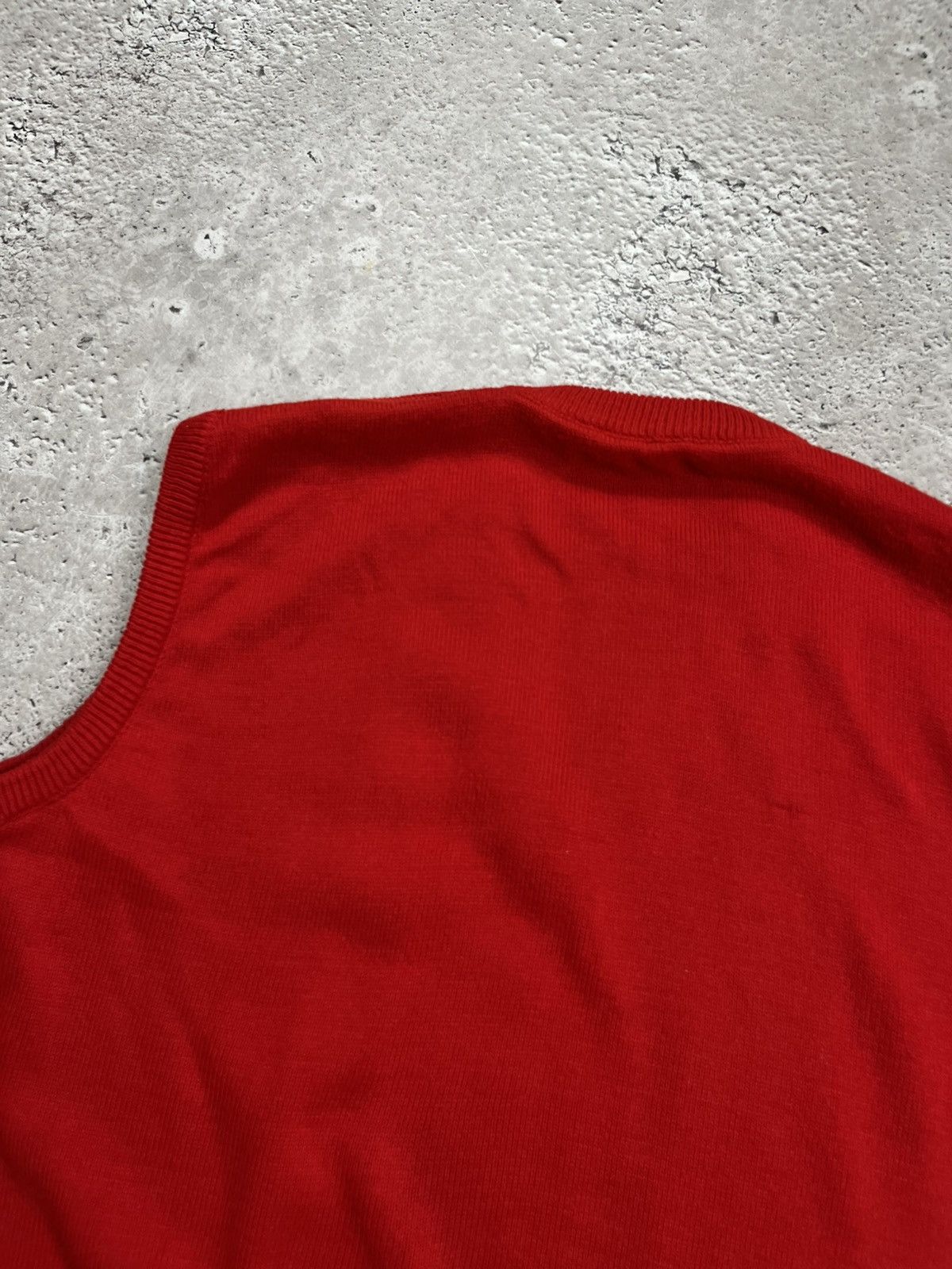Lacoste Vintage Lacoste Red Knit Sweater Vest Crocodile Logo Size US XL / EU 56 / 4 - 10 Thumbnail