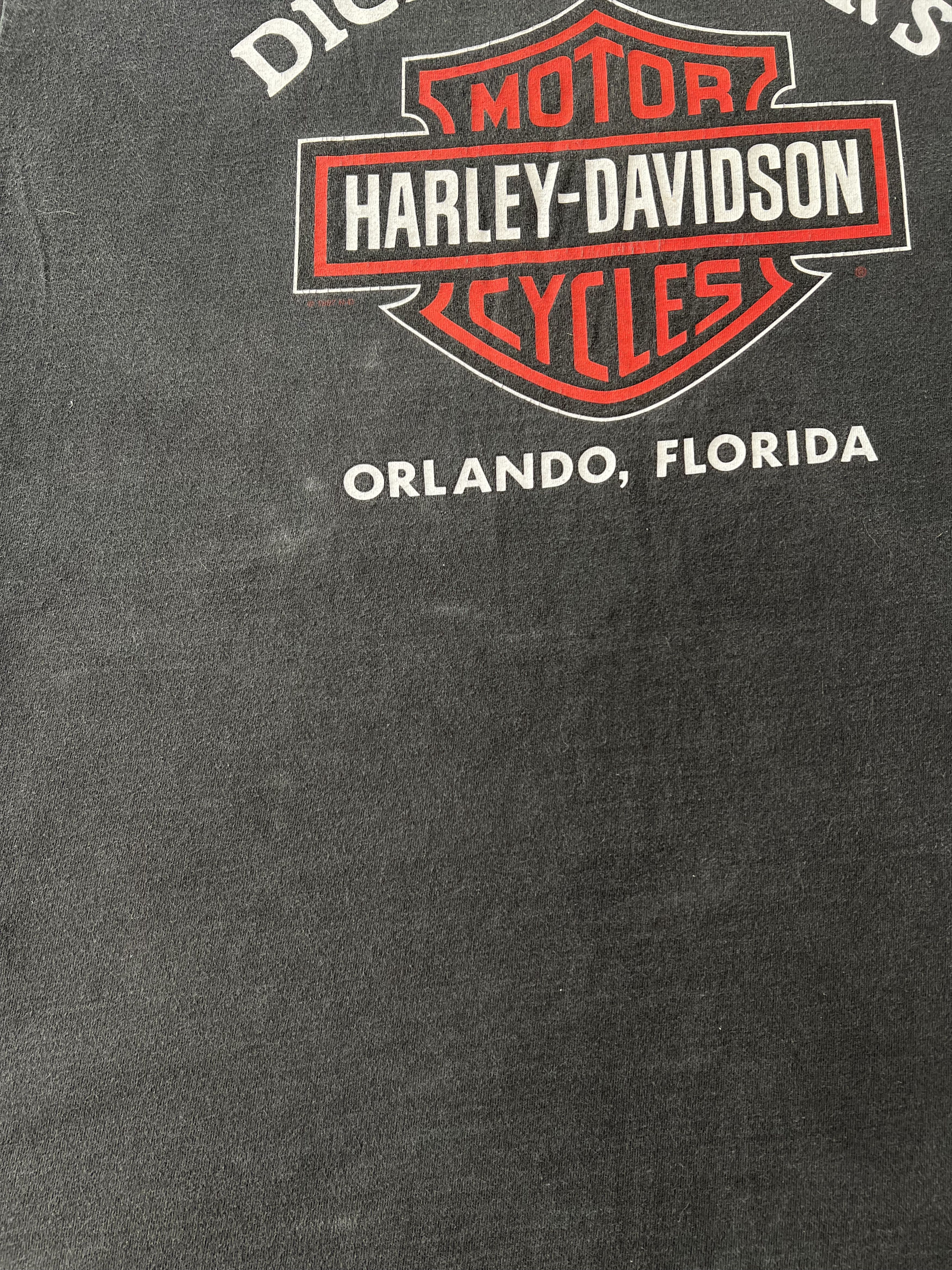Harley Davidson Vintage 90s Harley Davidson 1958 Panhead Florida Black Tee Size US XL / EU 56 / 4 - 23 Thumbnail
