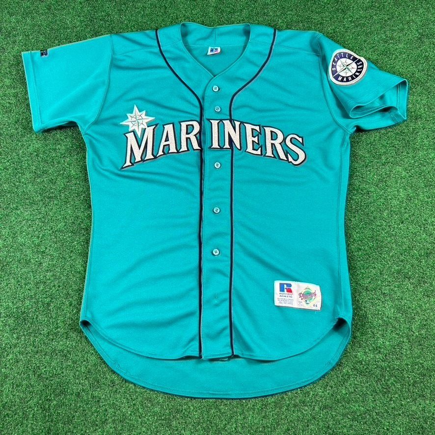 image of Russell Athletic Authentic 1994 Seattle Mariners Jersey 44 Large Teal Russell, Men's