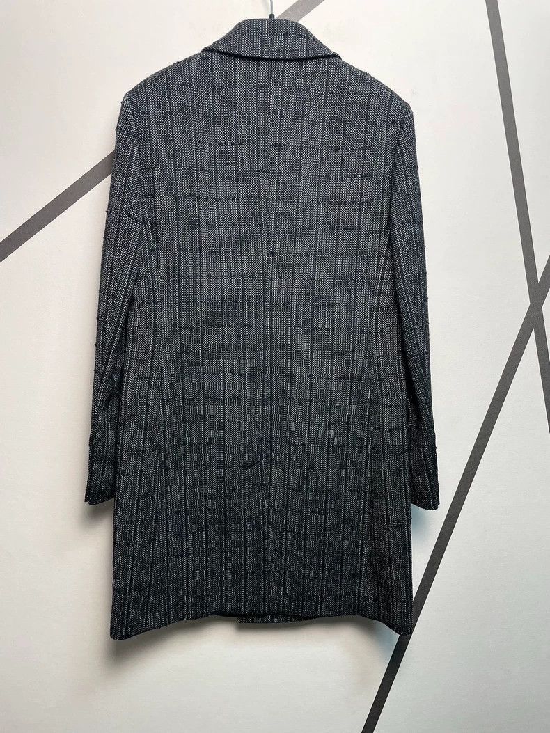 Saint Laurent Paris Saint Laurent Paris Silver plaid double breasted wool coat- Size US M / EU 48-50 / 2 - 2 Thumbnail