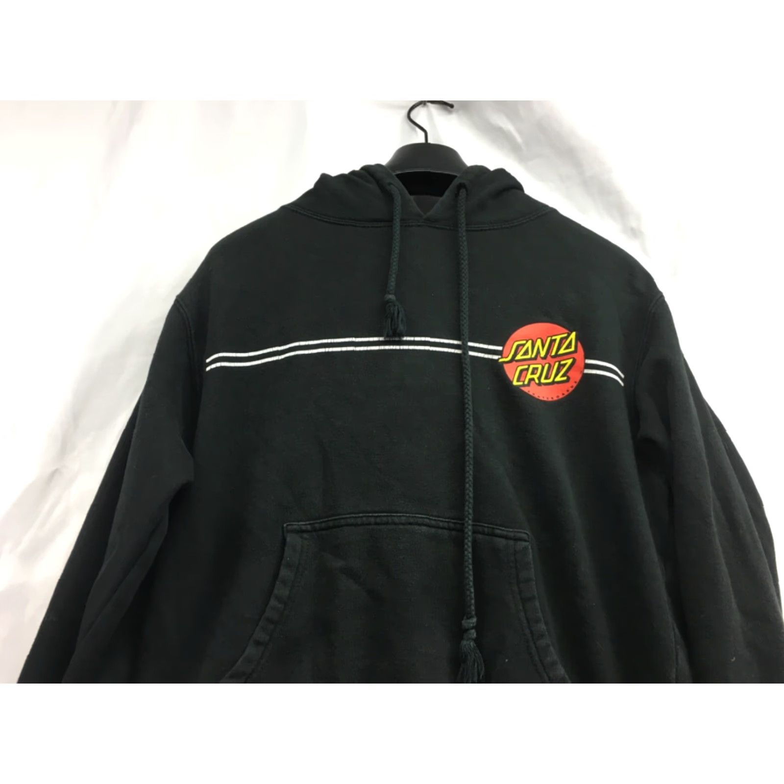 Vintage Santa Cruz Hoodie Men Black Graphic Print Hooded Pockets Sweater Pullover Long Sleeve Size S Regular Logo Bedrock? Size US S / EU 44-46 / 1 - 2 Thumbnail