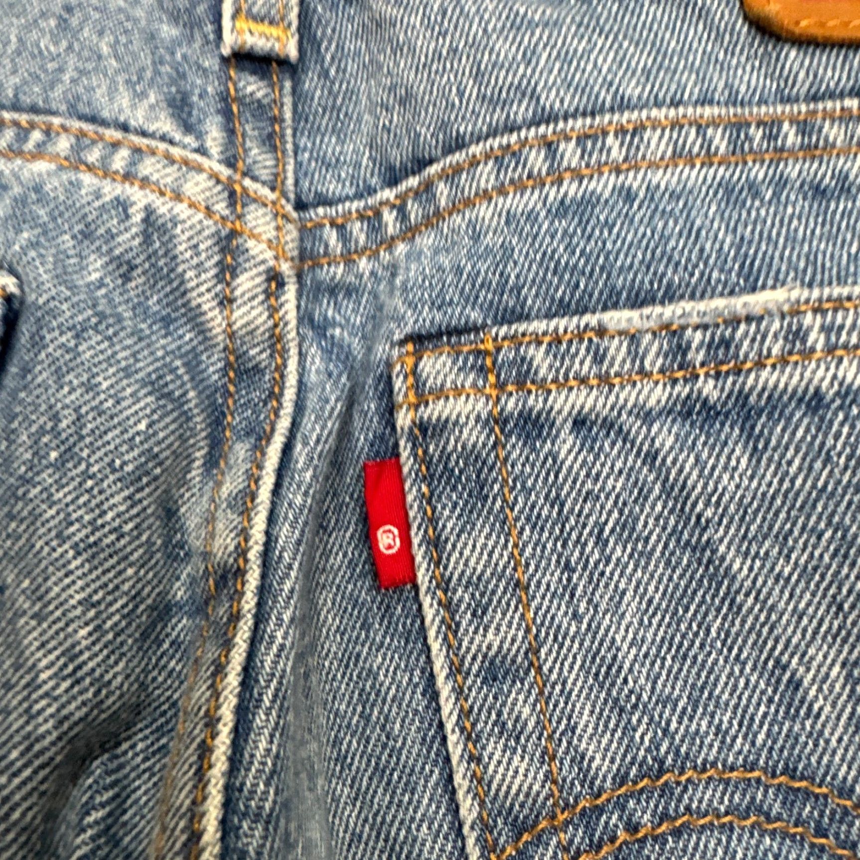 Levi's Levi's 501 Denim Jeans Womens 25 Blue Distressed Straight Fit Regular Button Fly Pockets 5-Pocket Classic Casual Size 42" / US 20 - 6 Thumbnail